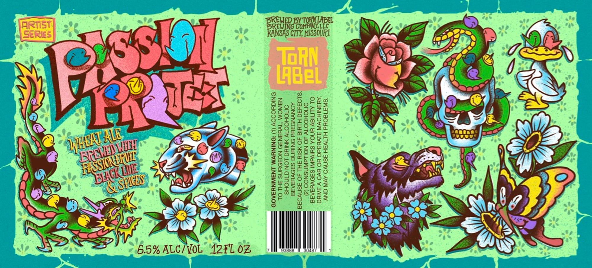 Passion Fruit Wheat Ale by Torn Label Brewing Company - beer label