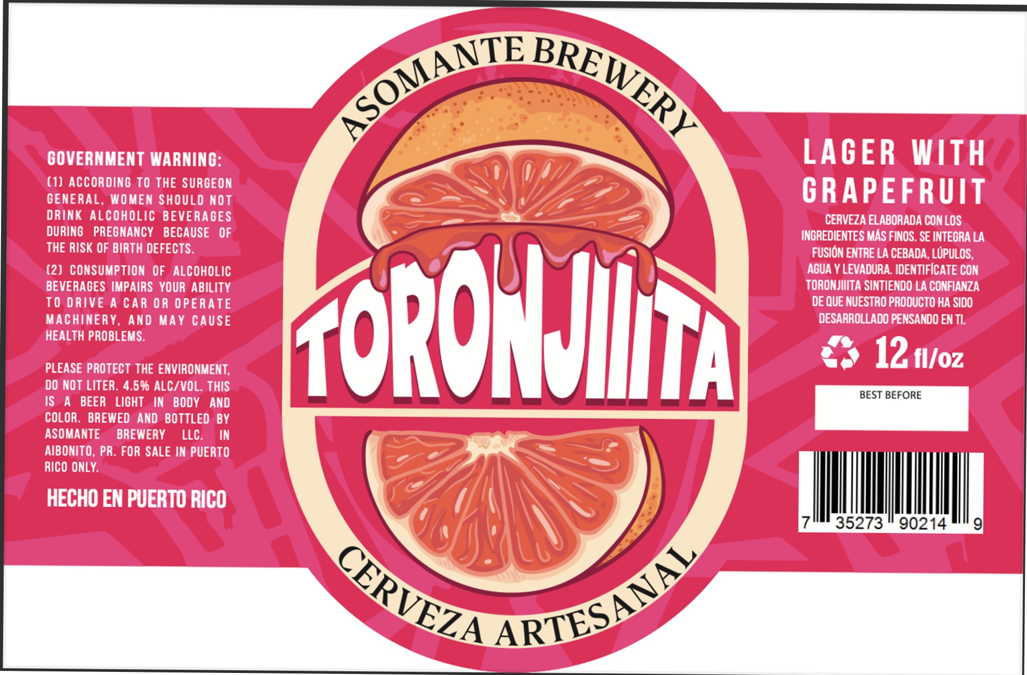 Toronjita by Asomante Brewery LLC - beer label