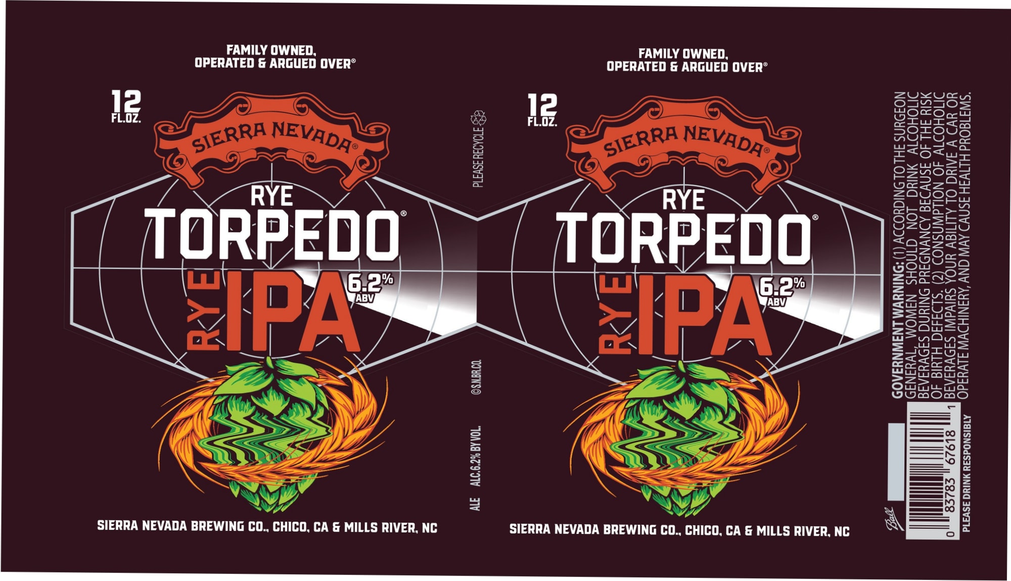 Torpedo Rye IPA by Sierra Nevada Brewing Co. - beer label