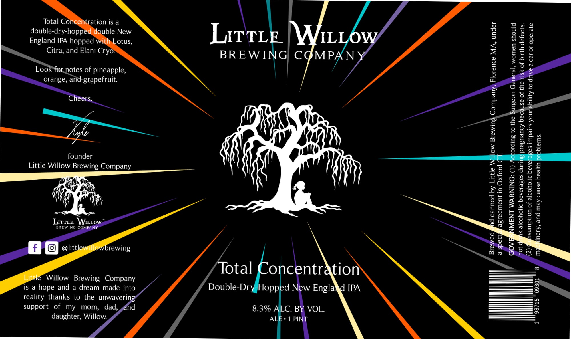 Total Concentration by Little Willow Brewing Company - beer label