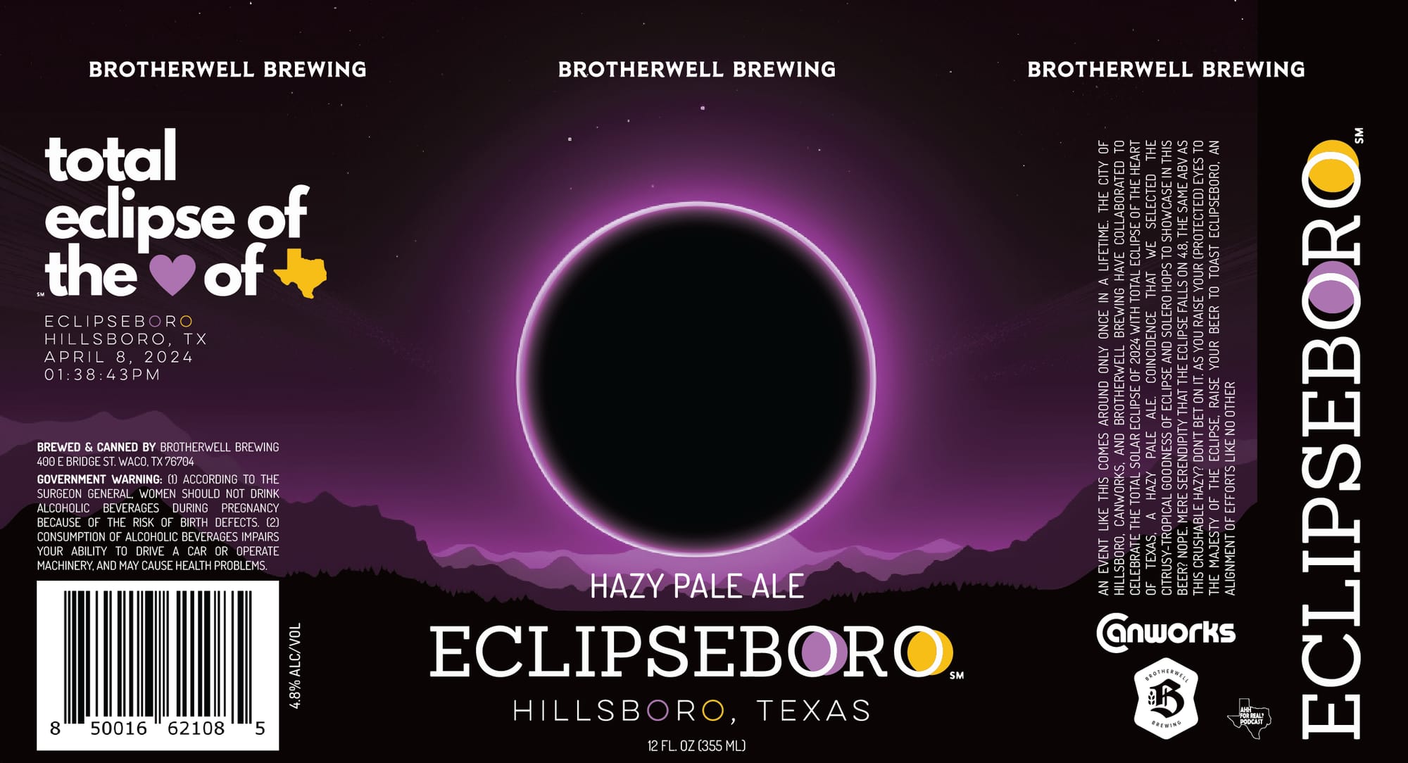 Total Eclipse of the Heart by Brotherwell Brewing - beer label