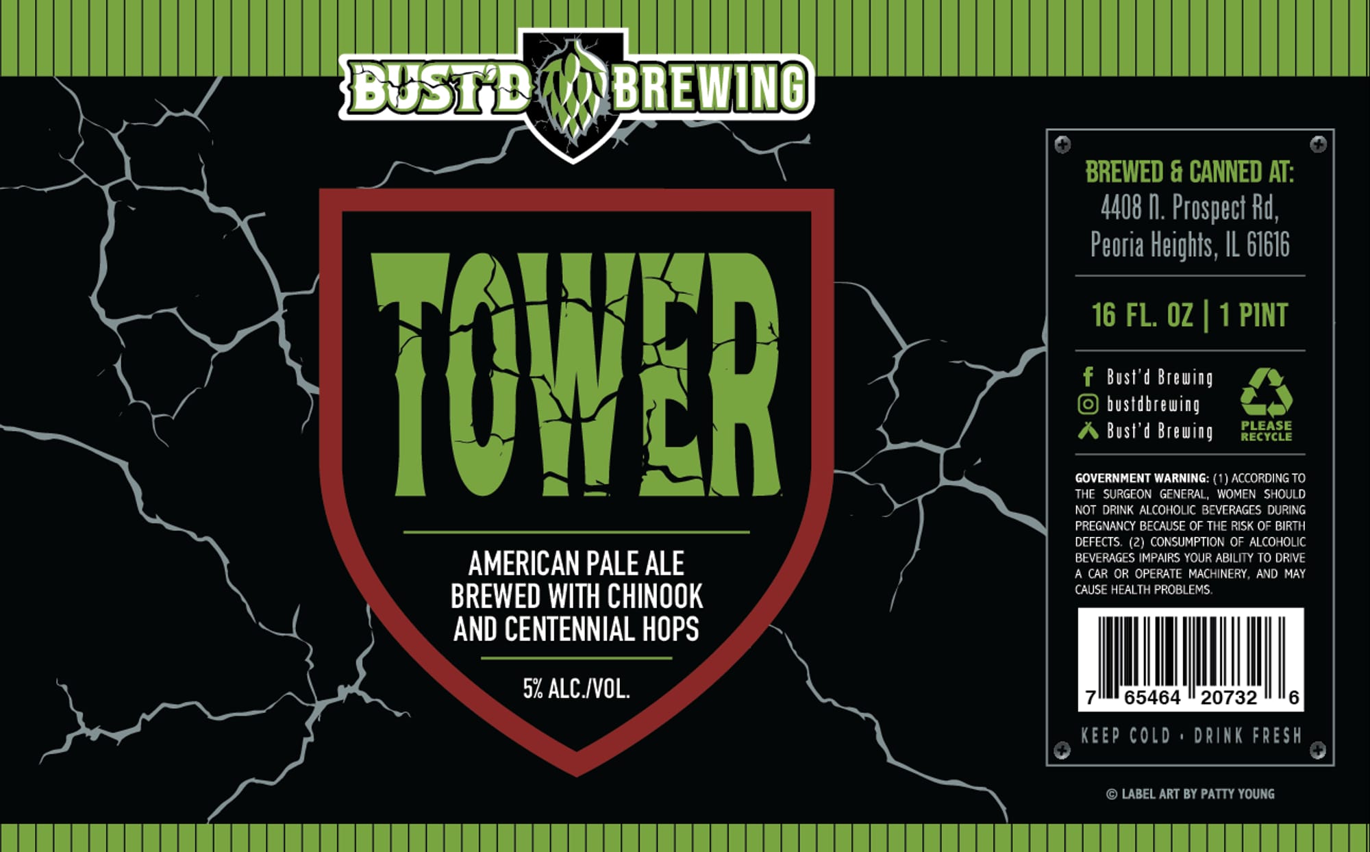 Tower by Bust’d Brewing - beer label