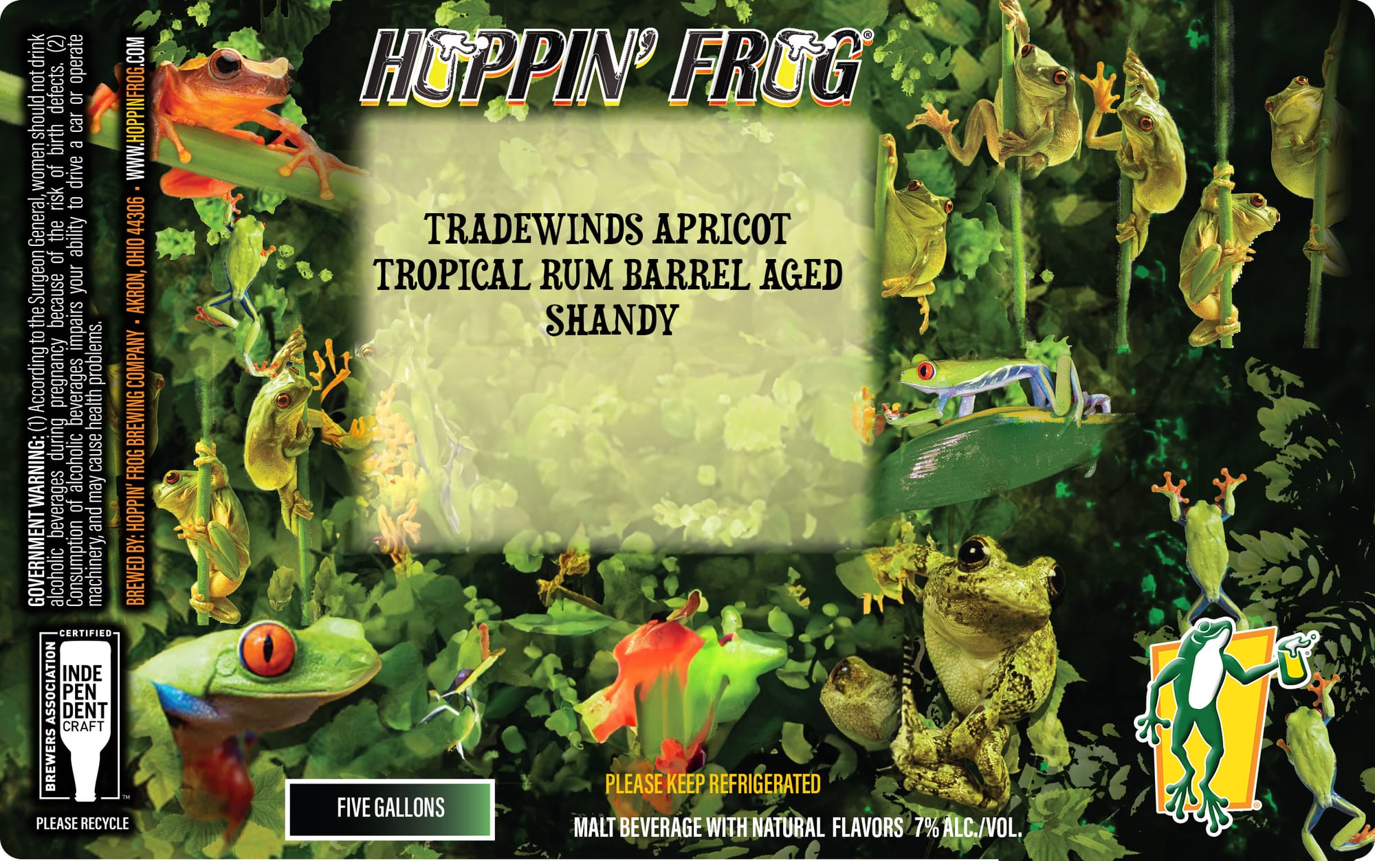 Tradewinds Apricot by Hoppin’ Frog Brewing Company - beer label