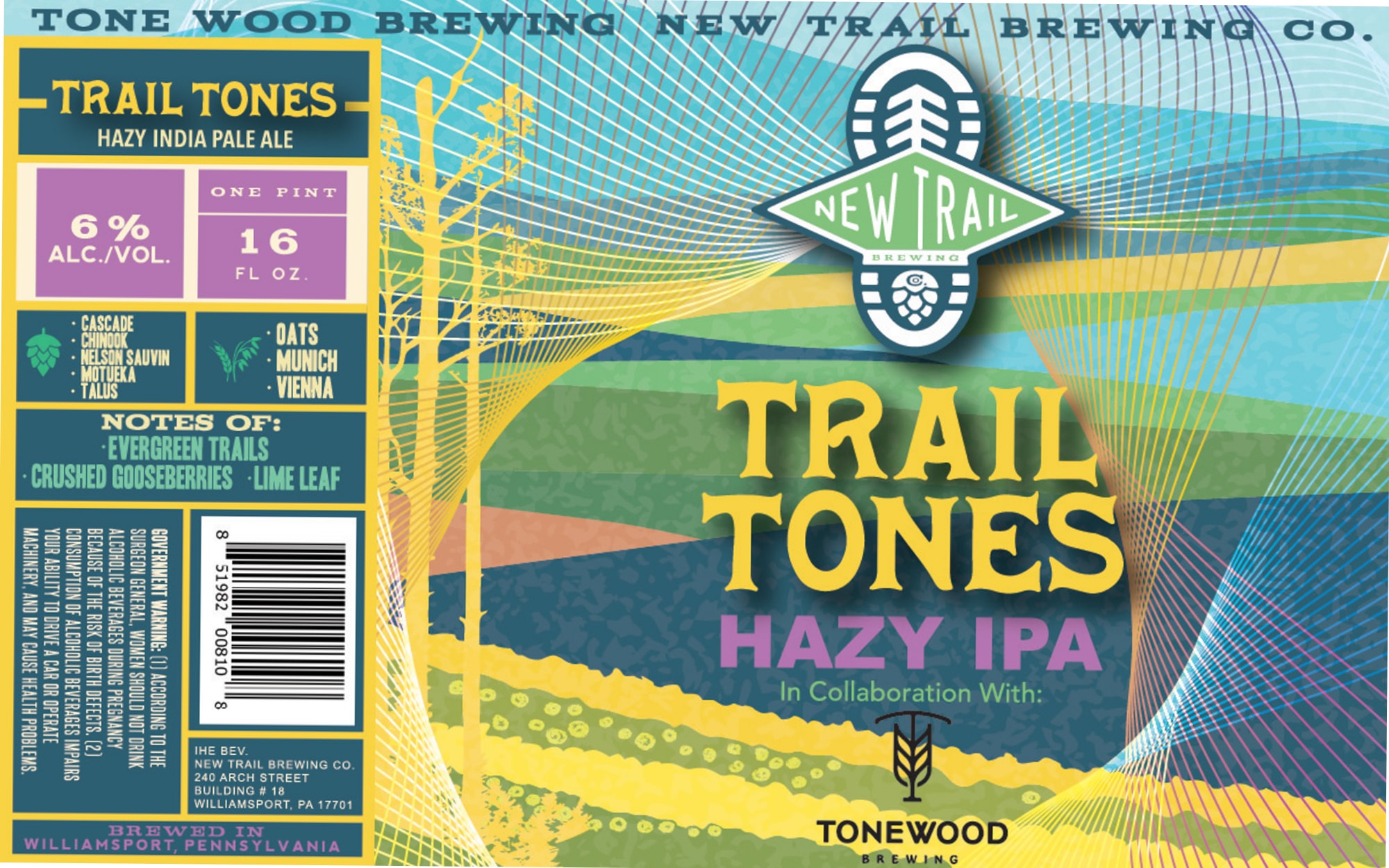 Trail Tones by New Trail Brewing - beer label
