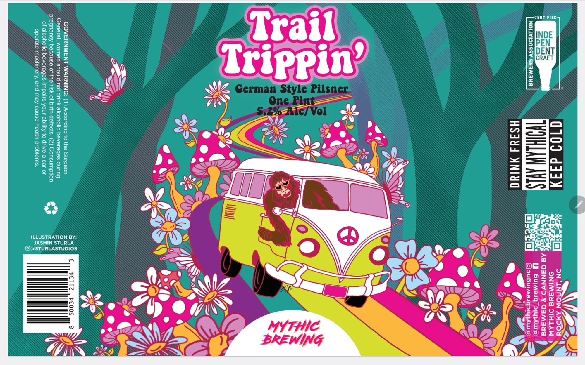 Trail Trippin’ by Mythic Brewing - beer label