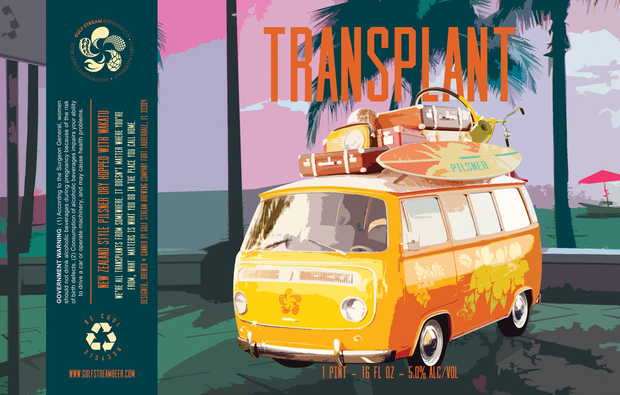 Transplant by Gulf Stream Brewing Co. - beer label