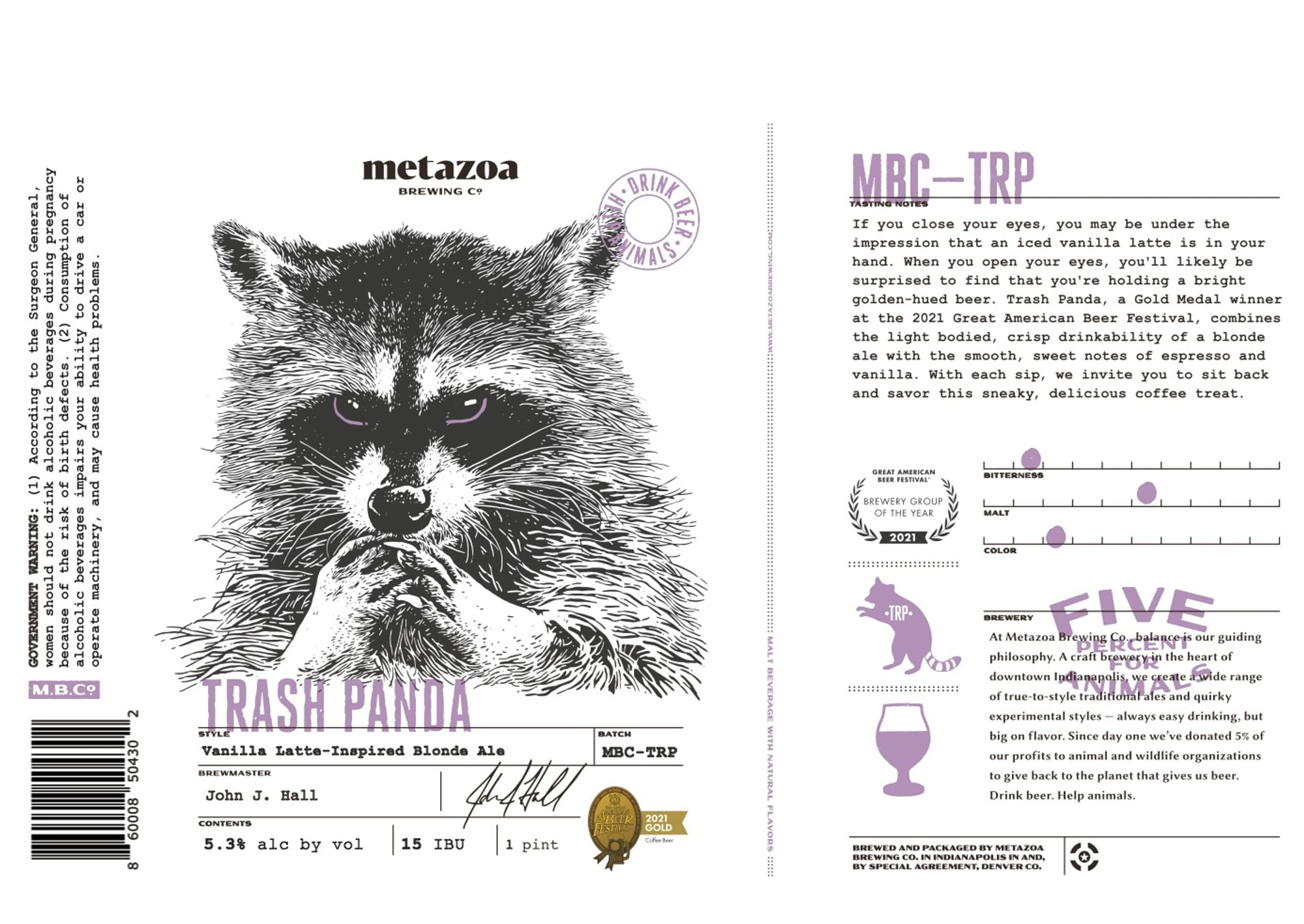 Trash Panda by Metazoa Brewing Co. - beer label