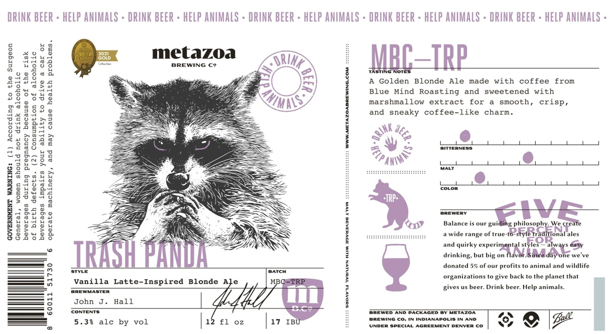 Trash Panda by Metazoa Brewing Co. - beer label