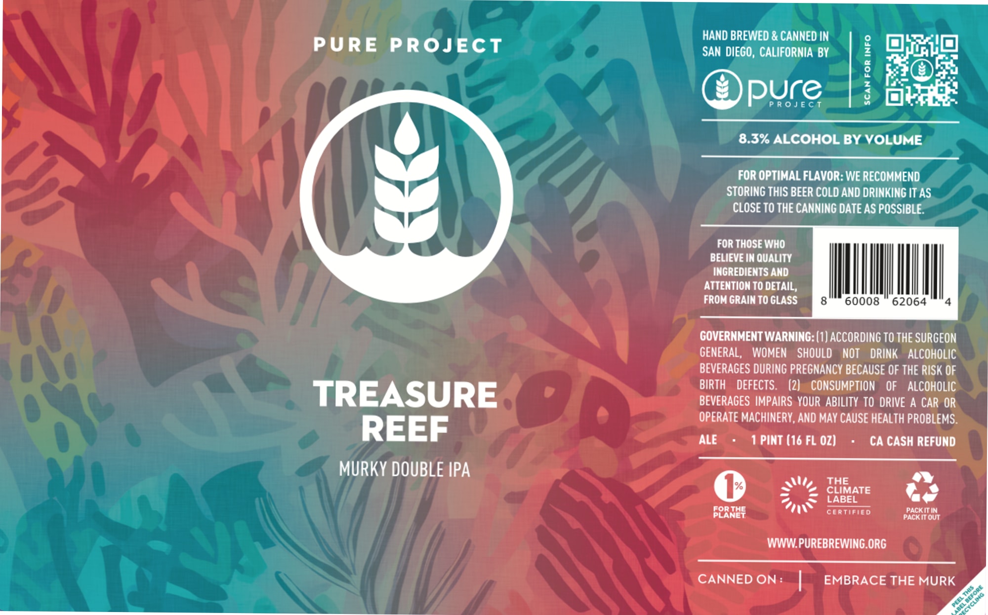 Treasure Reef by Pure Project - beer label