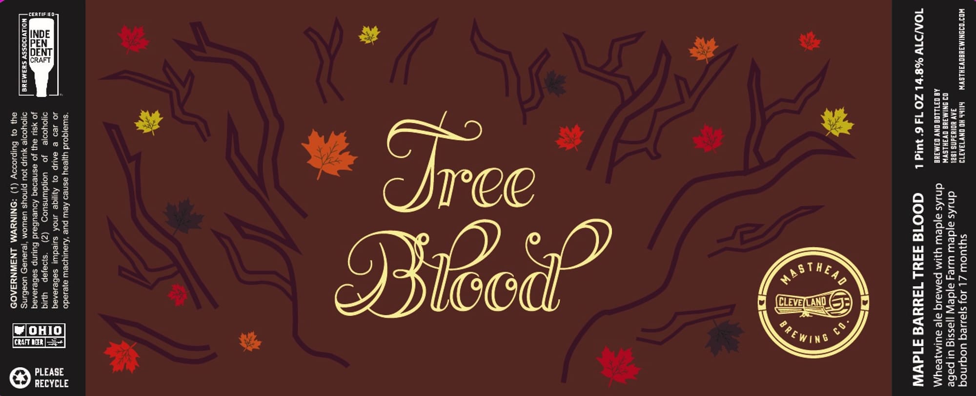 Tree Blood by Masthead Brewing Co. - beer label