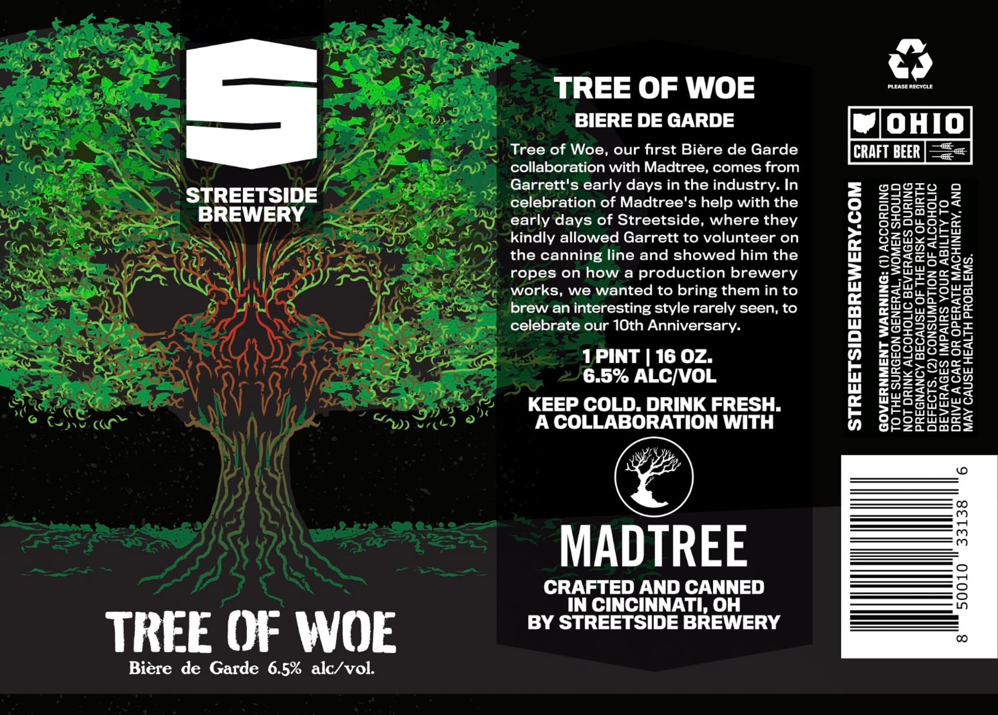 Tree of Woe by Streetside Brewery - beer label