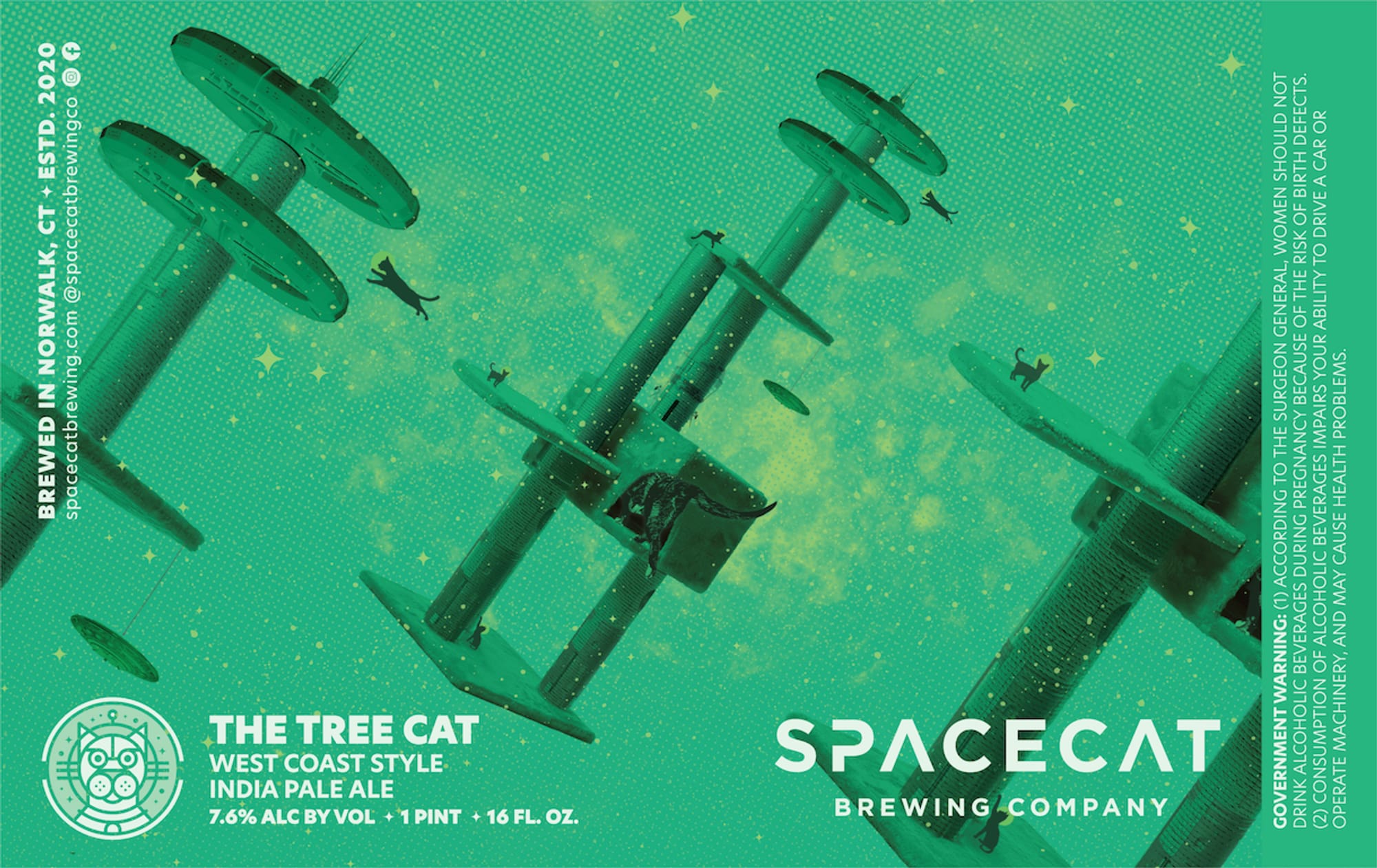 The Tree Cat by Spacecat Brewing Company - beer label