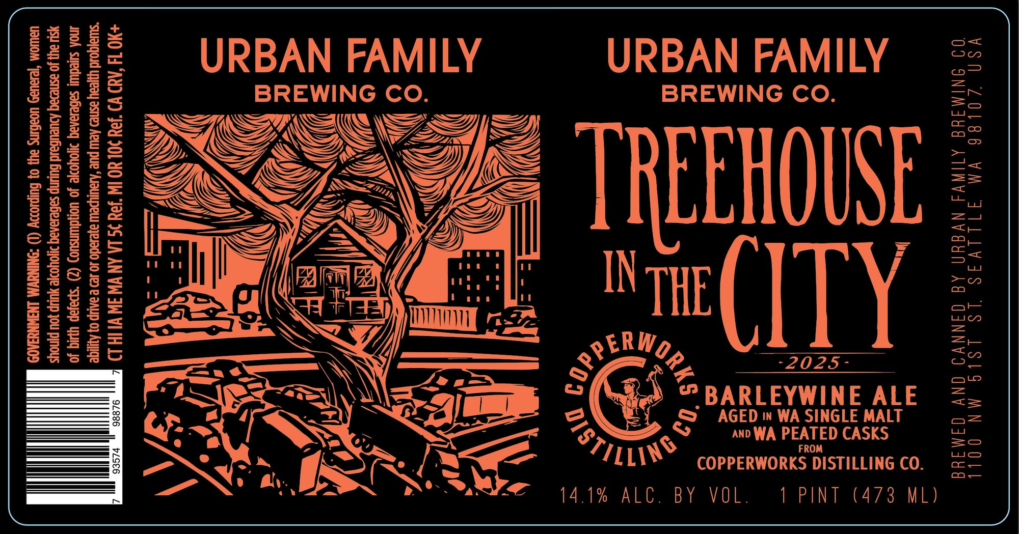 Treehouse in the City by Urban Family Brewing Co. - beer label