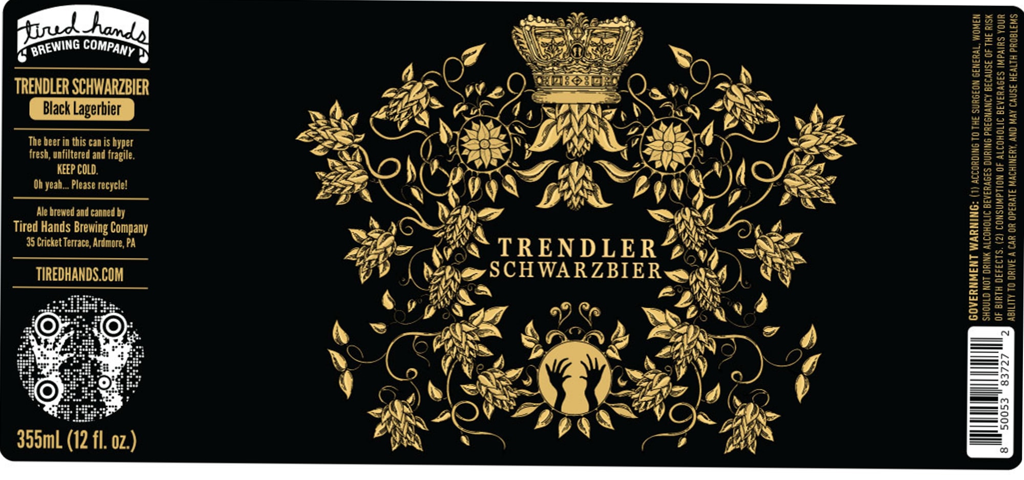 Trendler Schwarzbier by Tired Hands Brewing Company - beer label