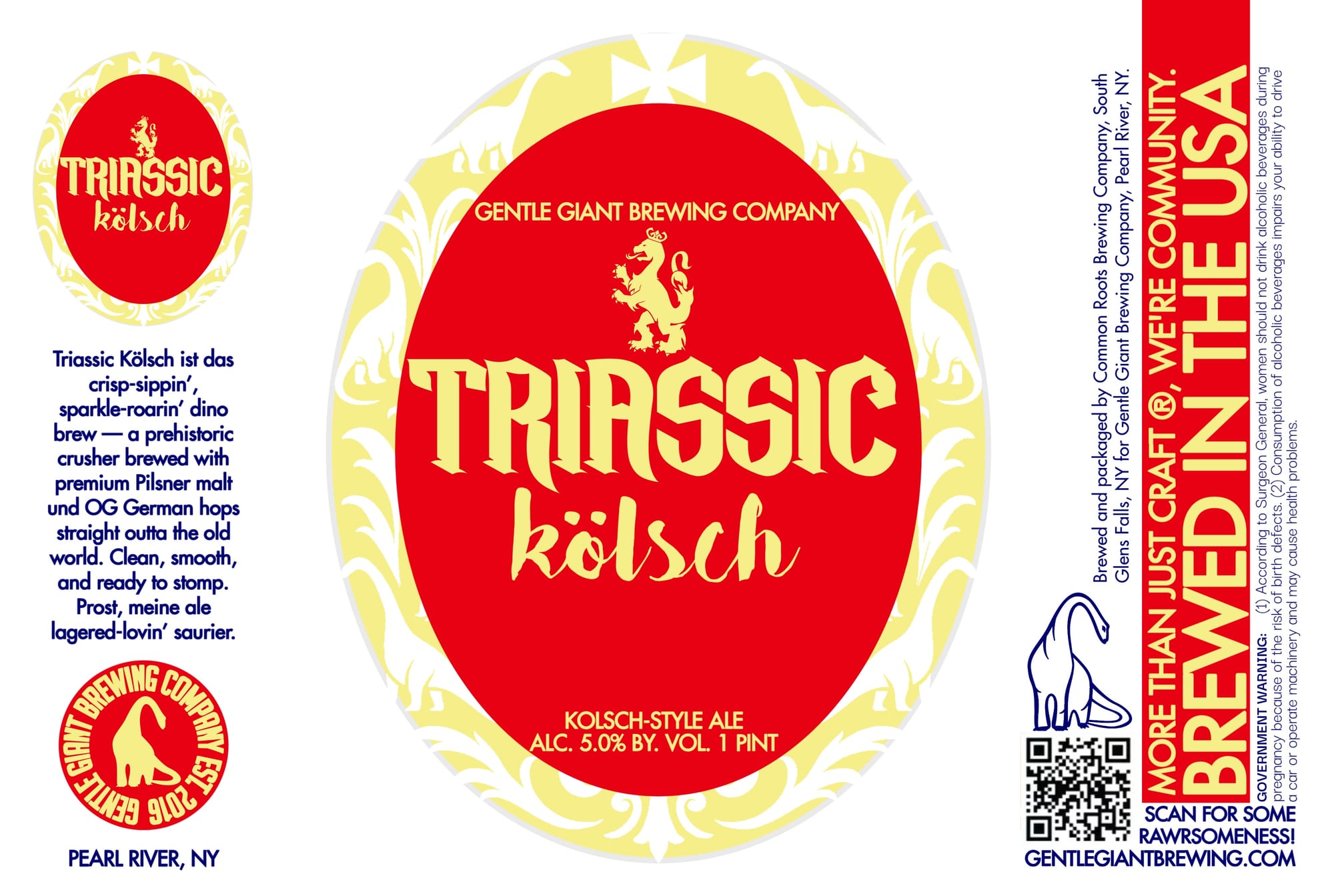 Triassic Kölsch by Gentle Giant Brewing Company - beer label