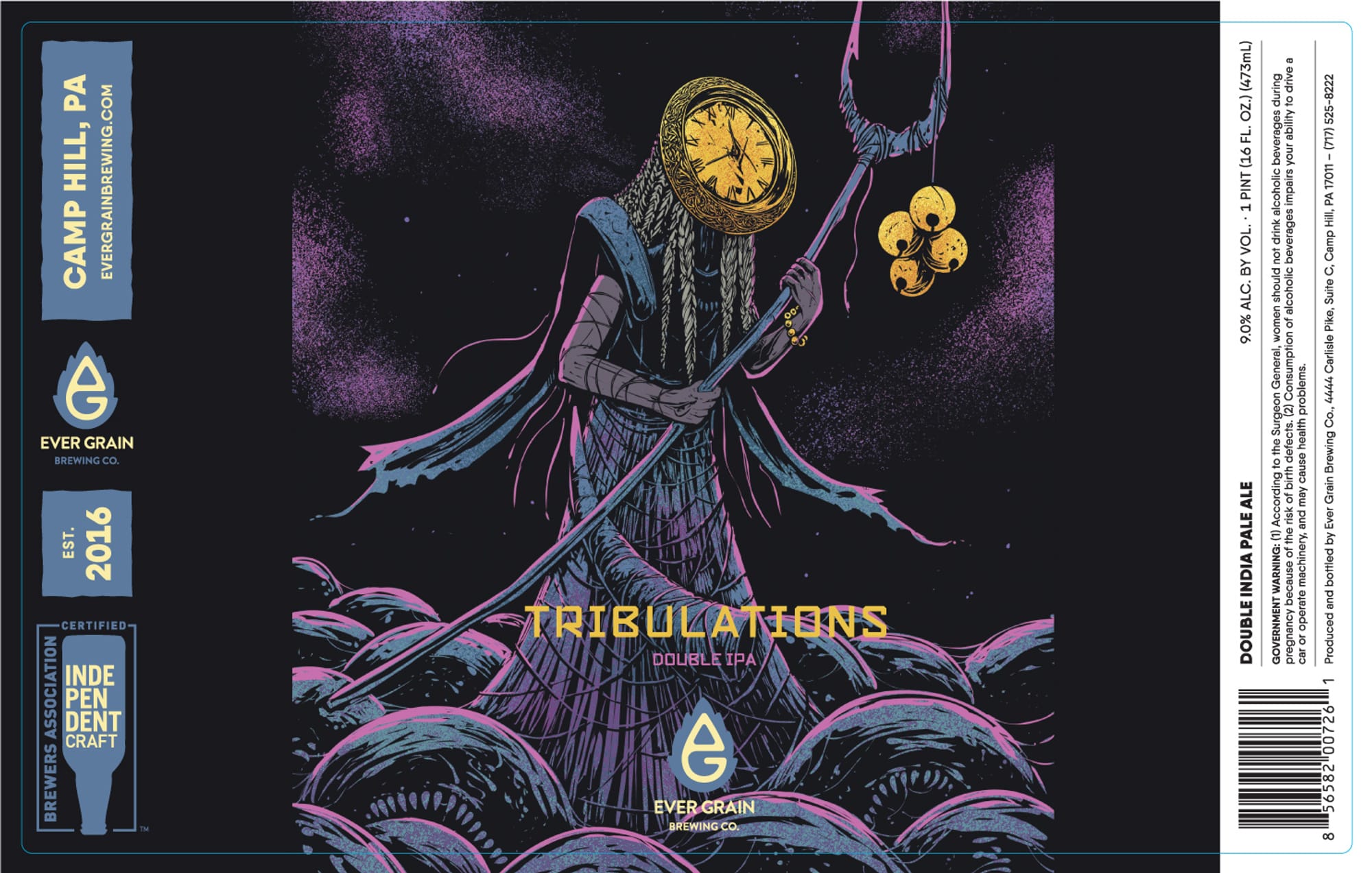 Tribulations Double IPA by Ever Grain Brewing - beer label