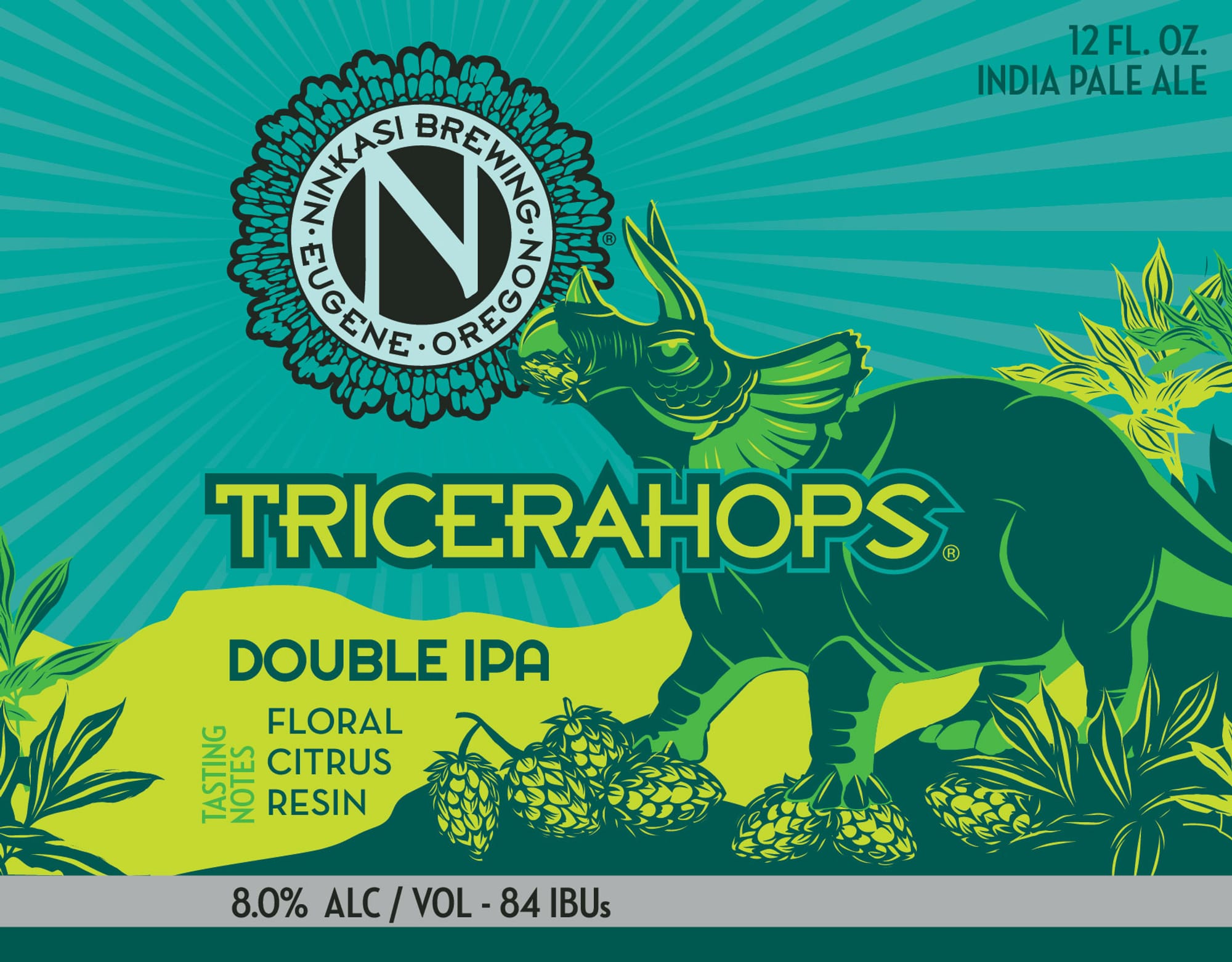 Tricerahops by Ninkasi Brewing - beer label