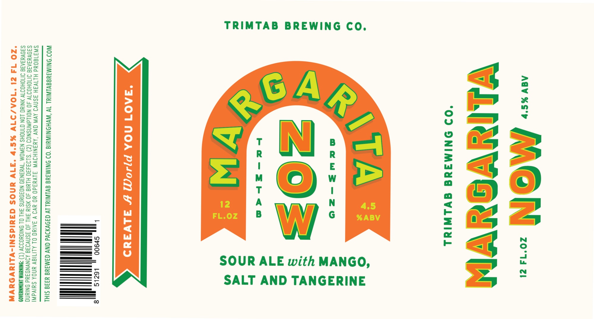 Margarita Now by Trimtab Brewing Co. - beer label