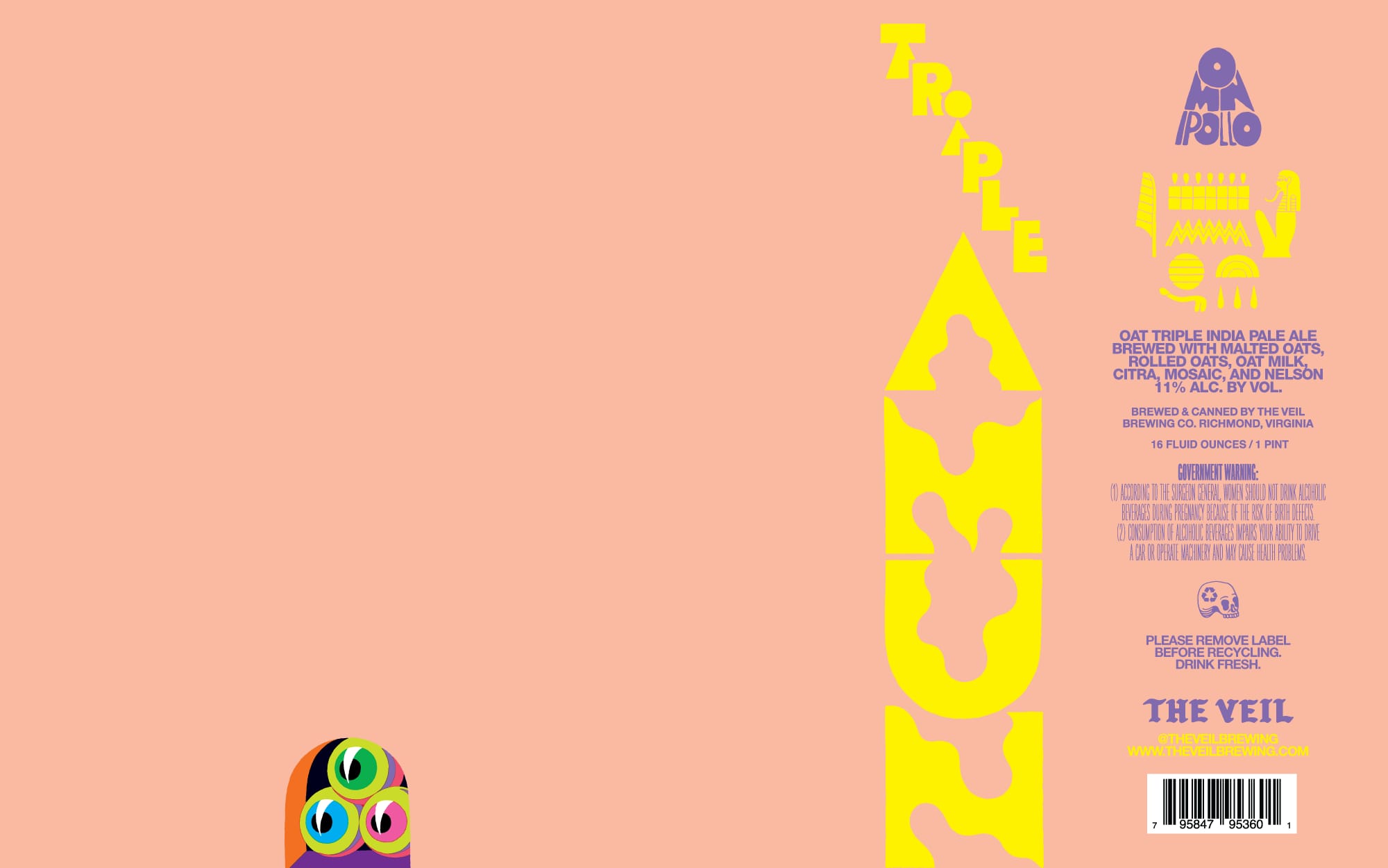 Triple Tripel by The Veil Brewing Co. - beer label