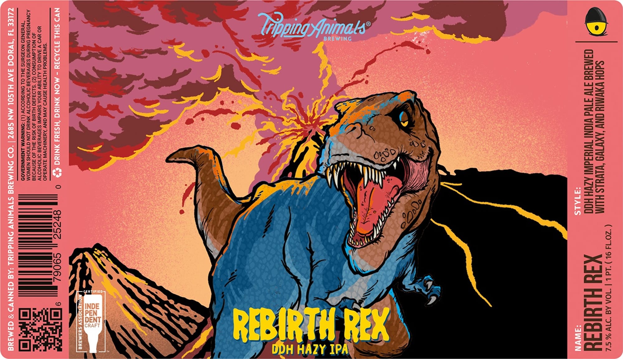 Rebirth Rex by Tripping Animals Brewing - beer label
