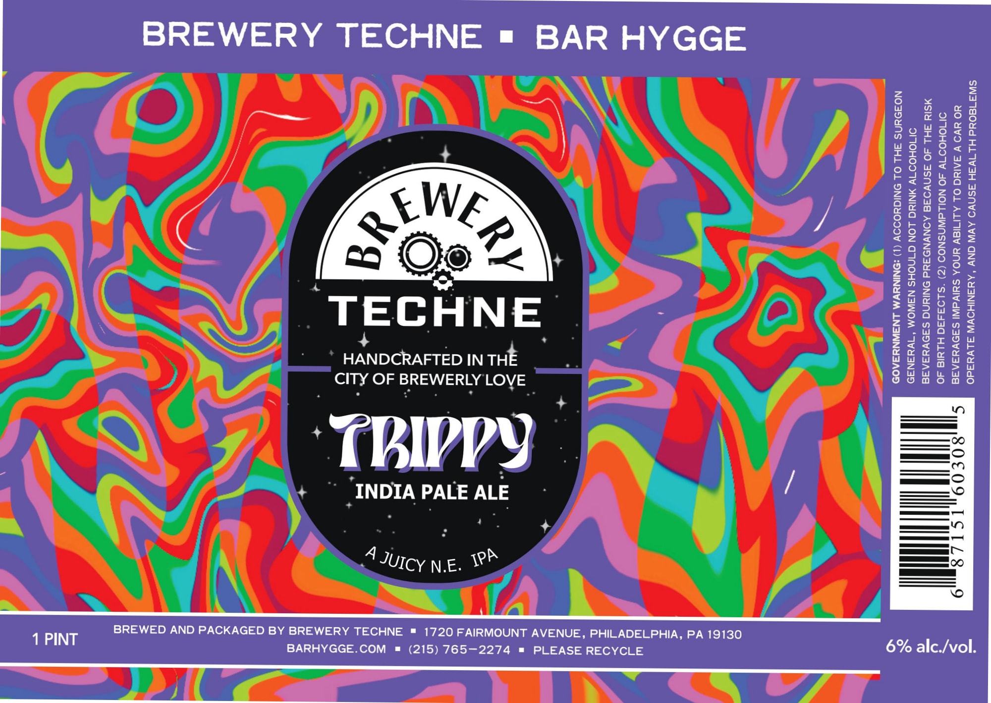 Trippy by Brewery Techne - beer label