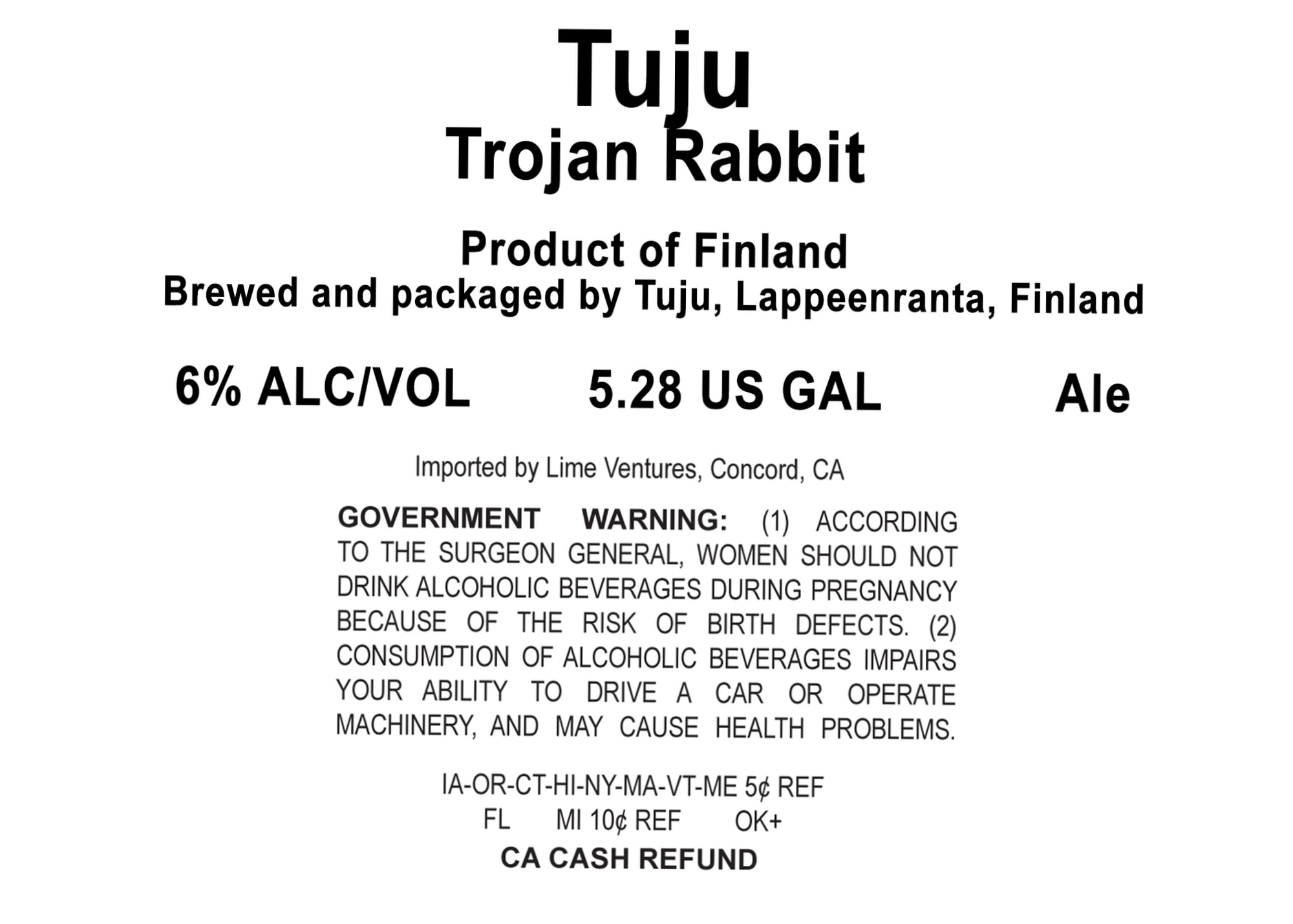 Trojan Rabbit by Tuju - beer label