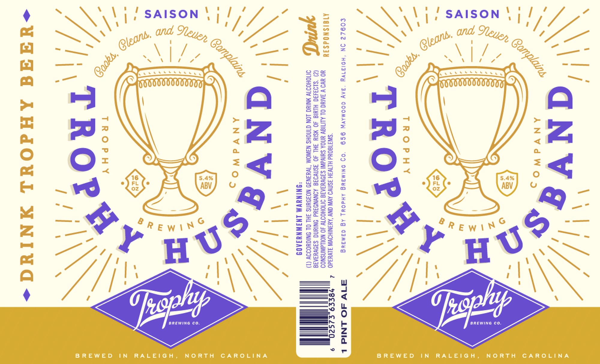 Trophy Husband by Trophy Brewing Co. - beer label
