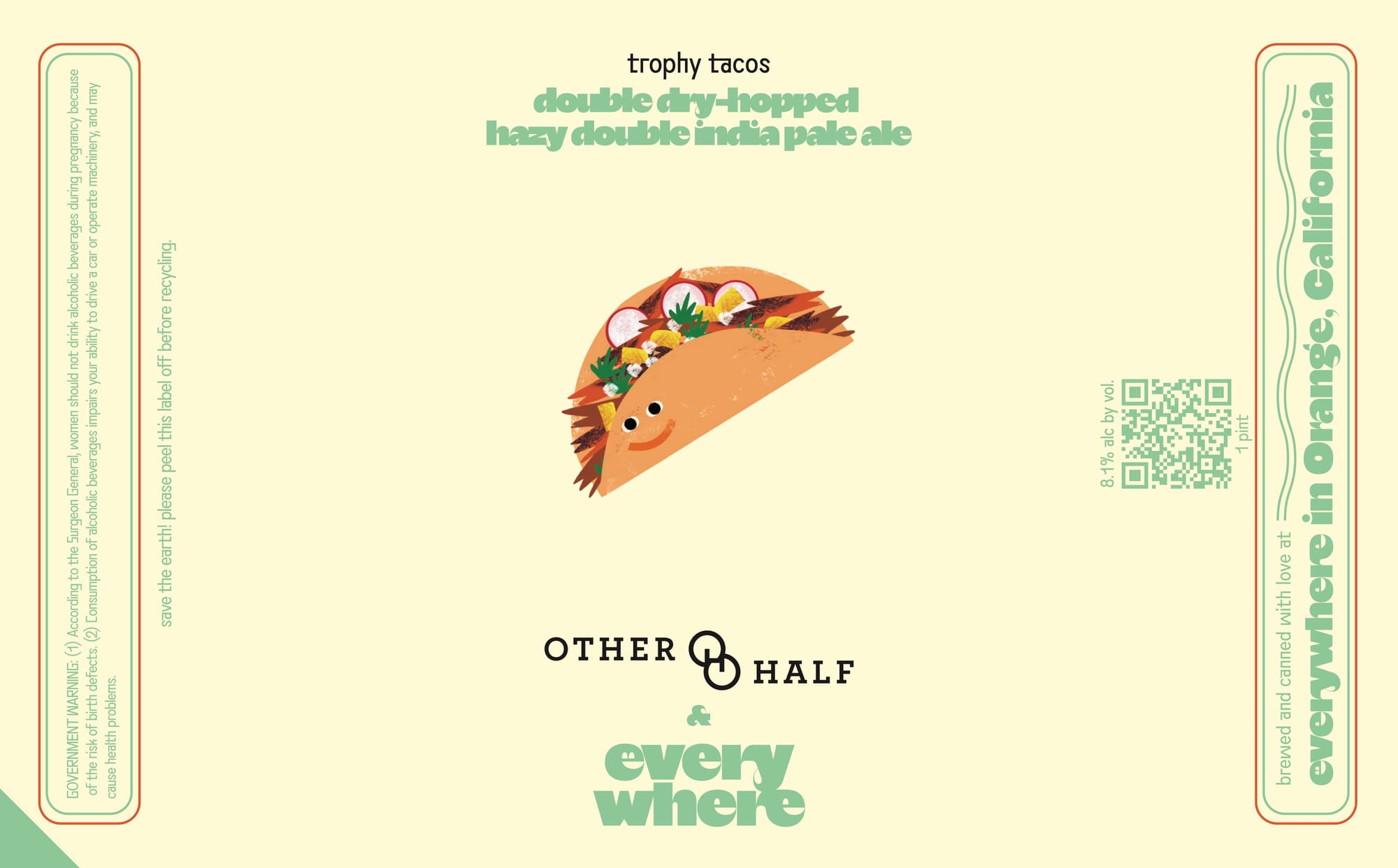 Trophy Tacos by Other Half & Everywhere Beer - beer label