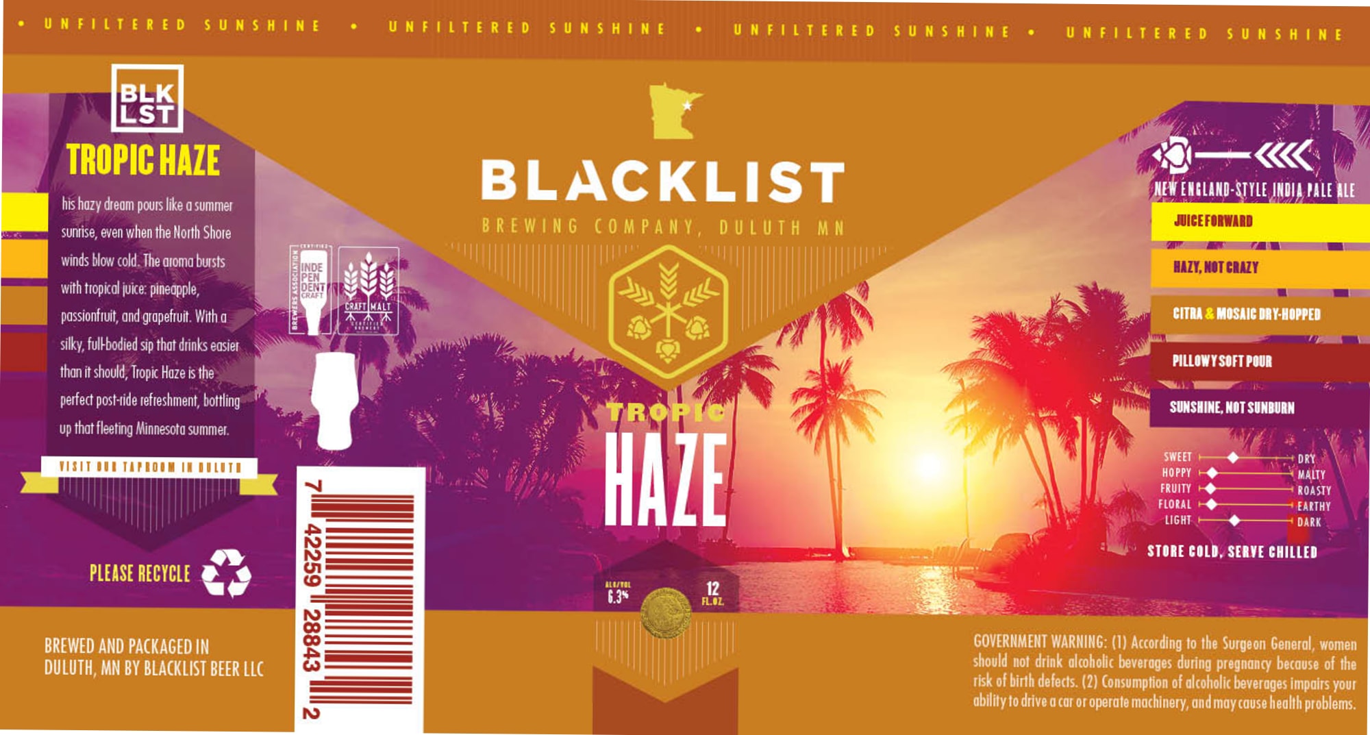 Tropic Haze by Blacklist Brewing Company - beer label