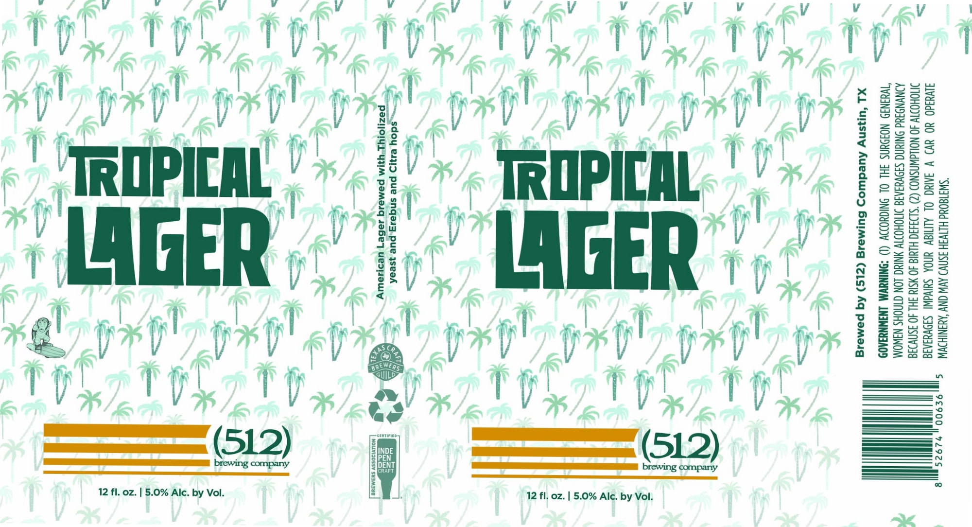 Tropical Lager by (512) Brewing Company - beer label