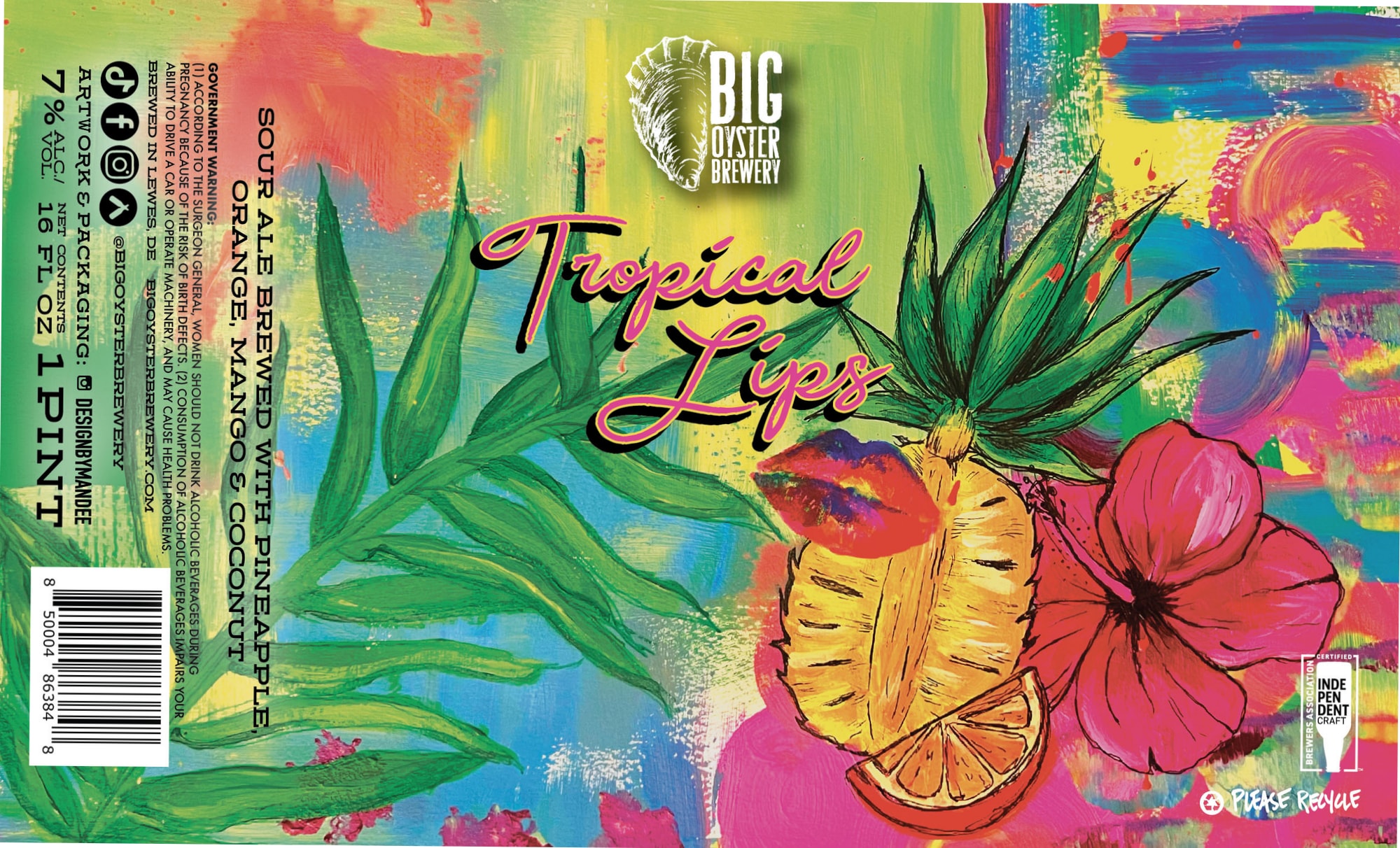 Tropical Lips by Big Oyster Brewery - beer label