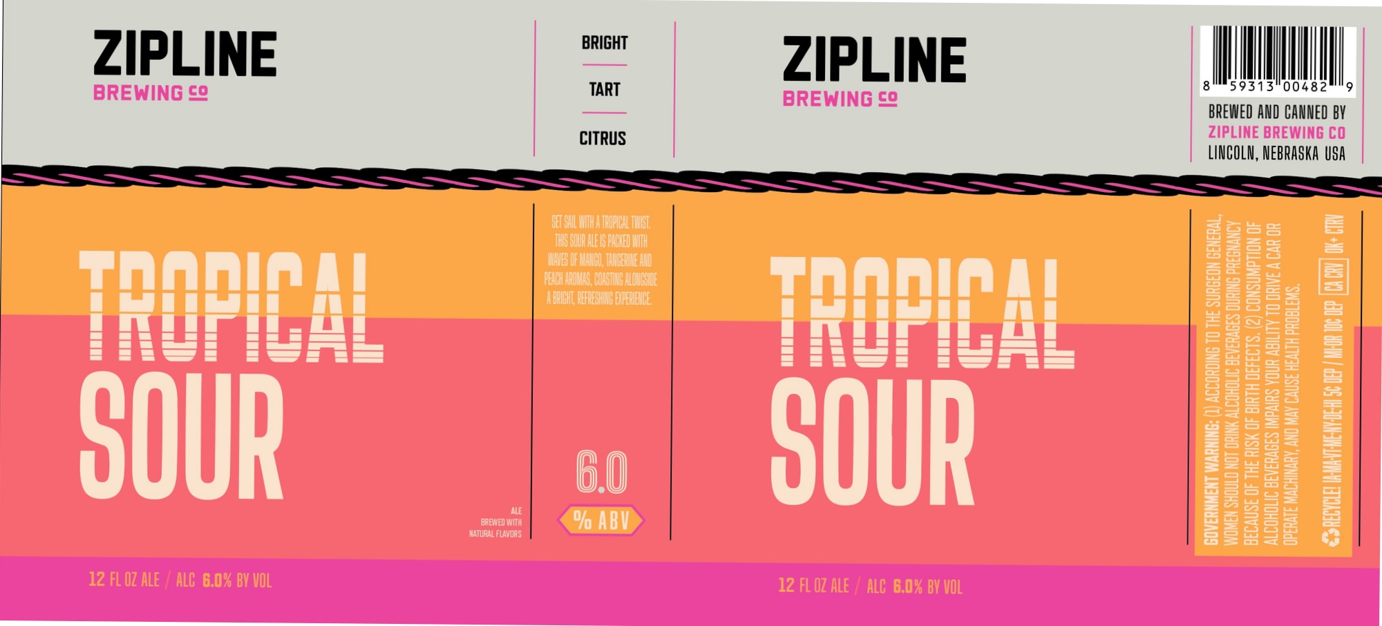 Tropical Sour by Zipline Brewing Co. - beer label