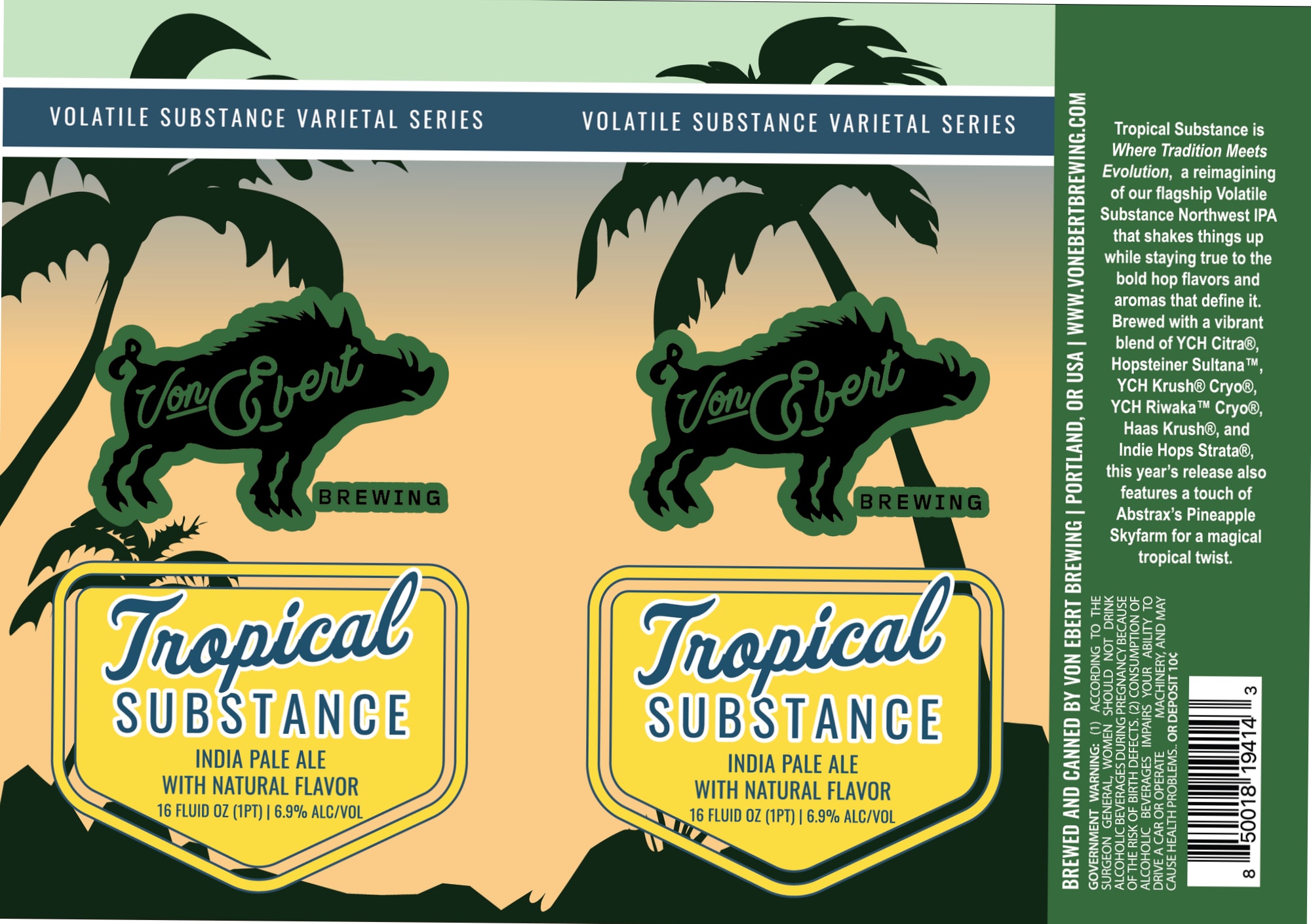 Tropical Substance by Von Ebert Brewing - beer label