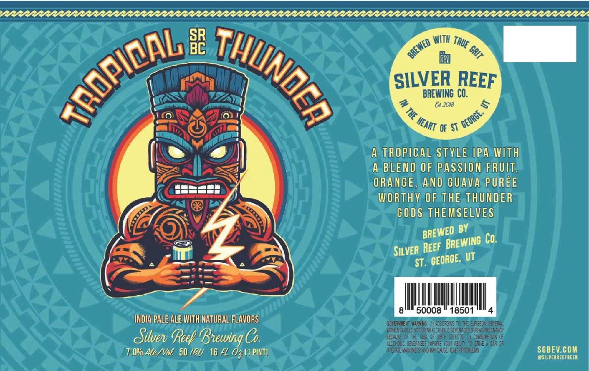 Tropical Thunder by Silver Reef Brewing Co. - beer label