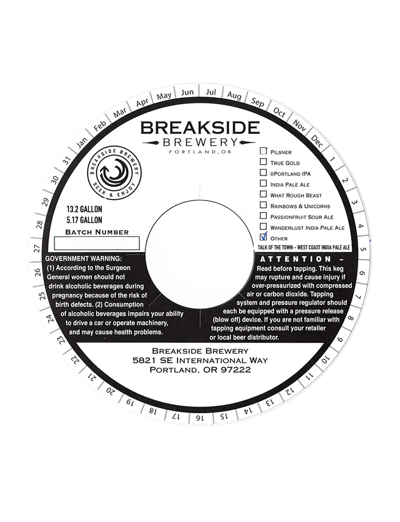 True Gold by Breakside Brewery - beer label