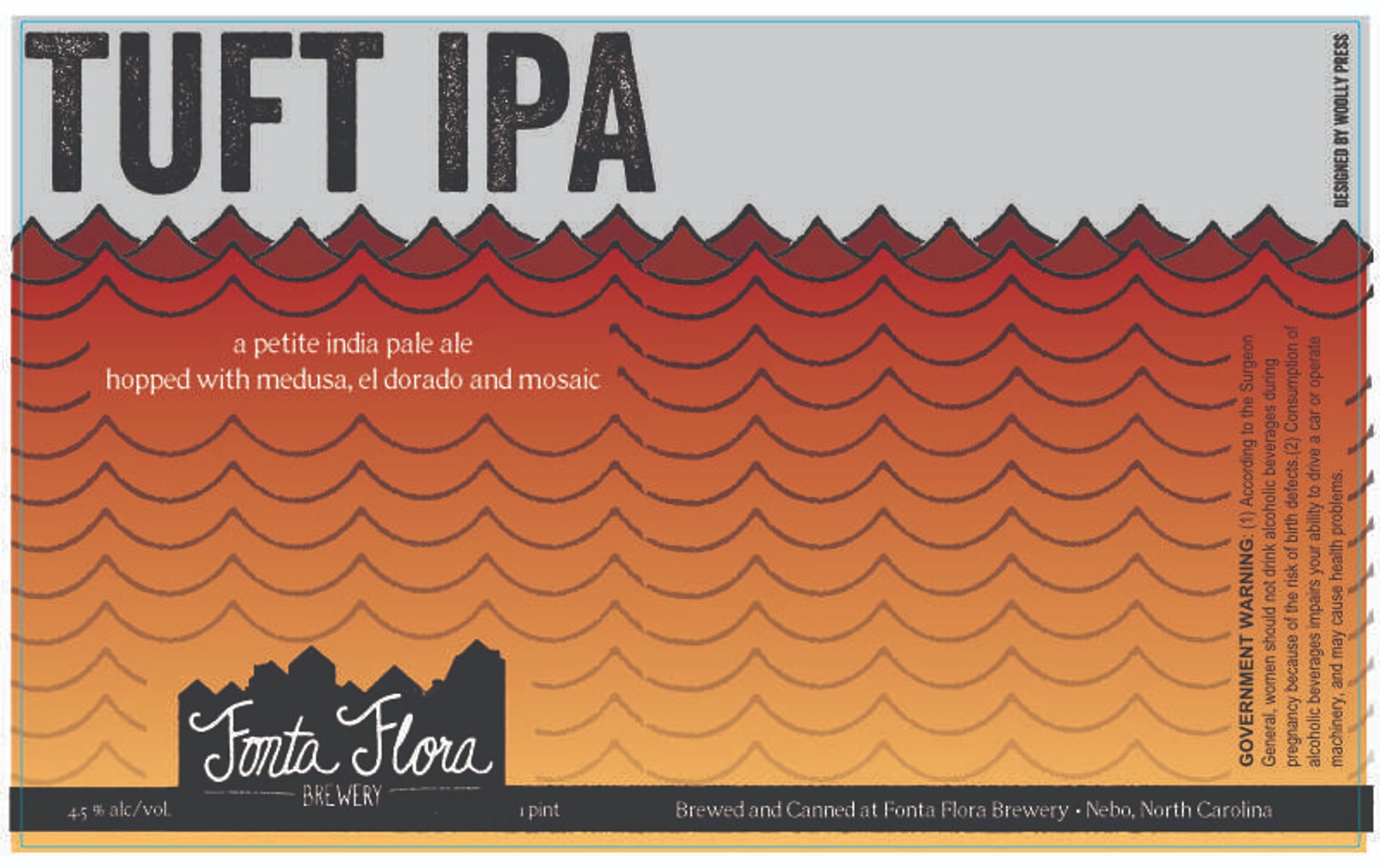 Tuft IPA by Fonta Flora Brewery - beer label