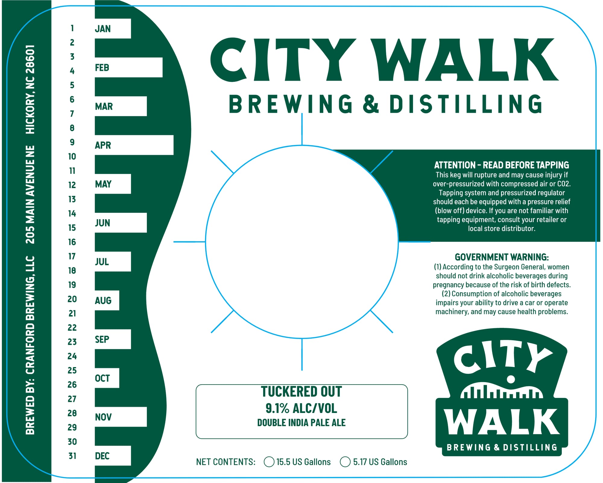 Tucker Out by City Walk Brewing & Distilling - beer label