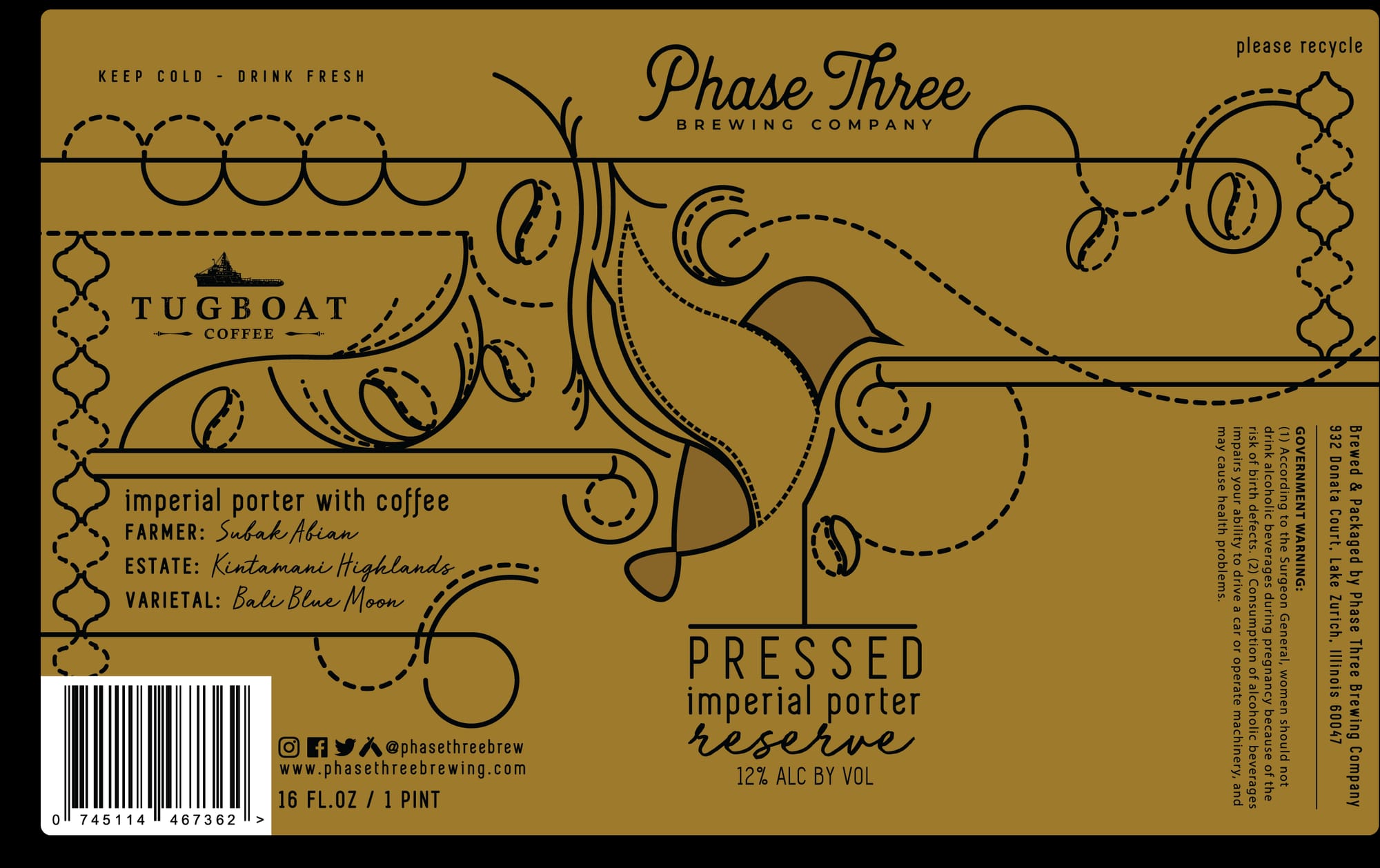 Tugboat by Phase Three Brewing Company - beer label