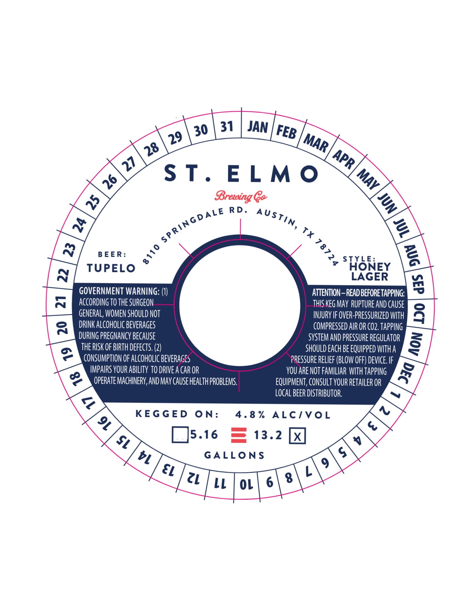 Tupelo Honey Lager by St. Elmo Brewing Co. - beer label