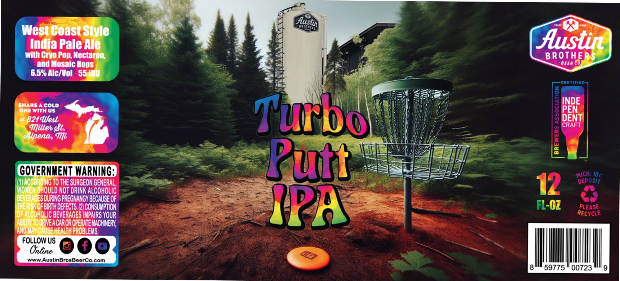 Turbo Putt IPA by Austin Brothers Beer Co. - beer label