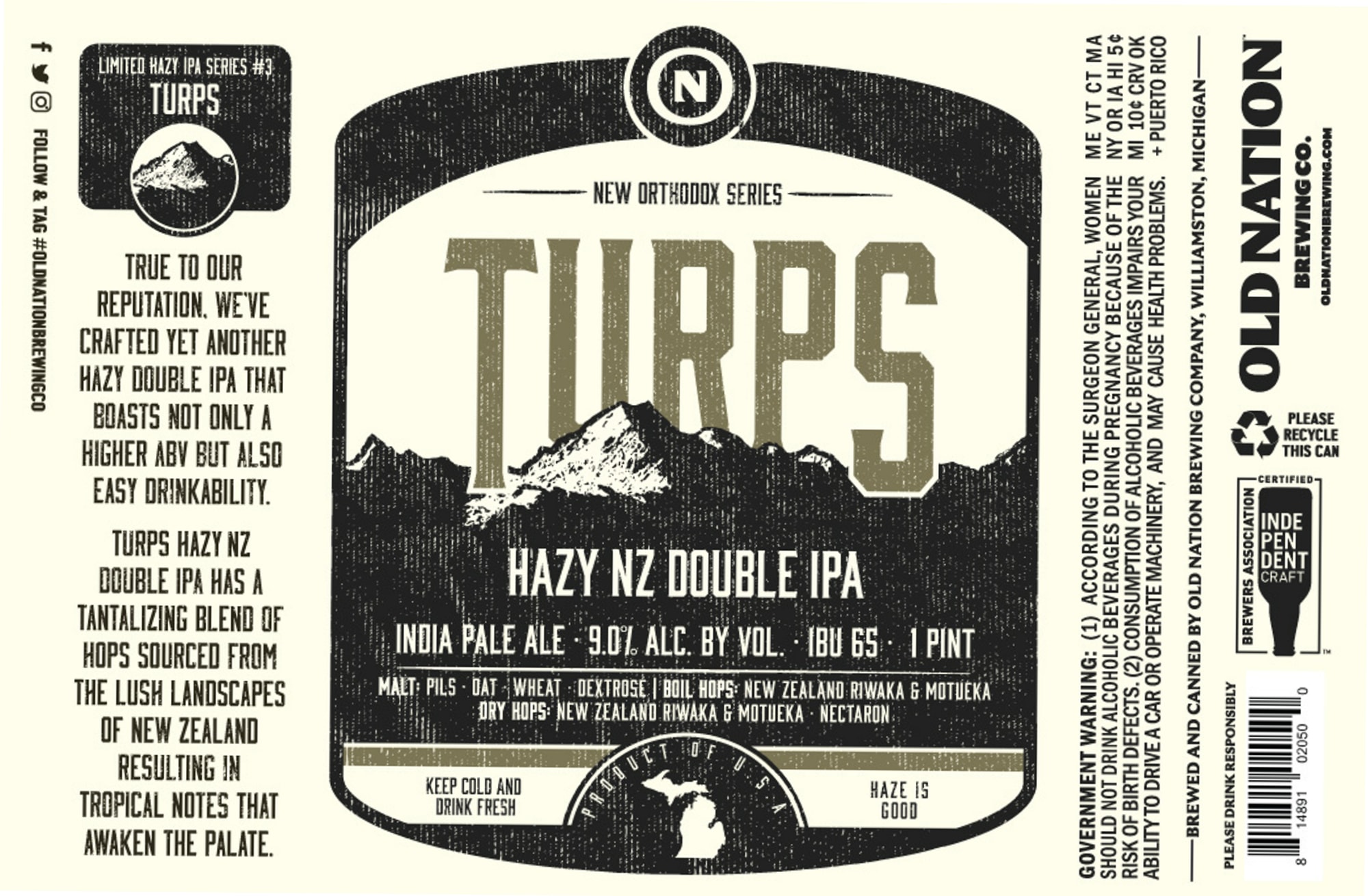 Turps by Old Nation Brewing Co. - beer label