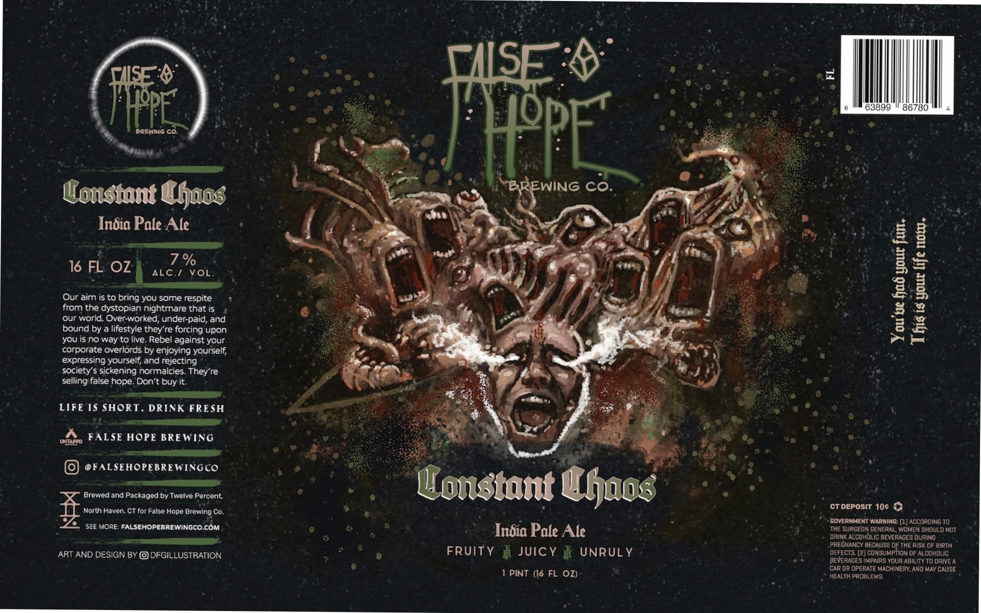 Constant Chaos by False Hope Brewing Co. - beer label