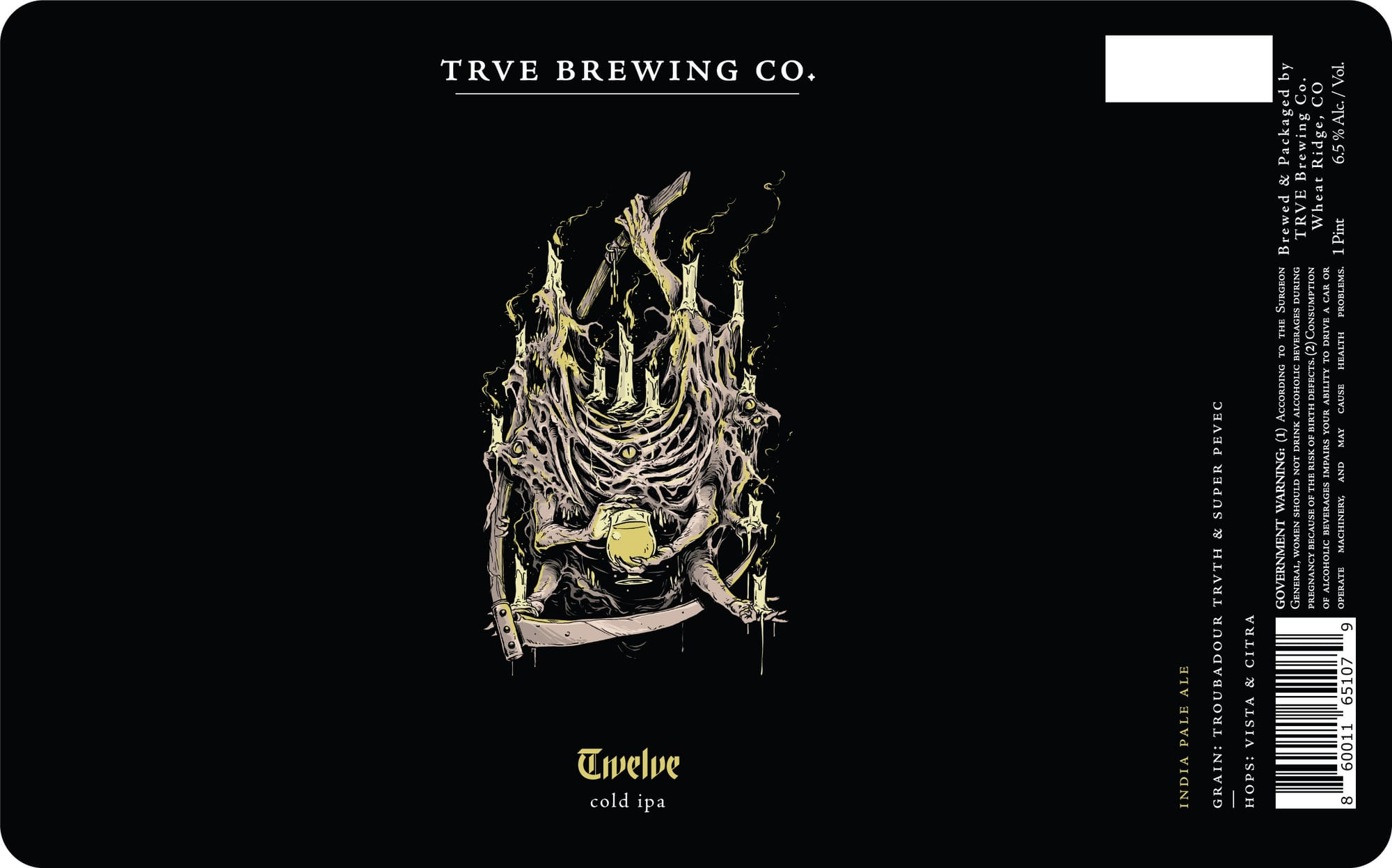 Twelve by Trve Brewing Co. - beer label