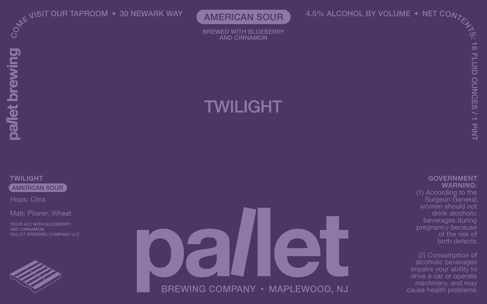 Twilight by Pallet Brewing Company - beer label
