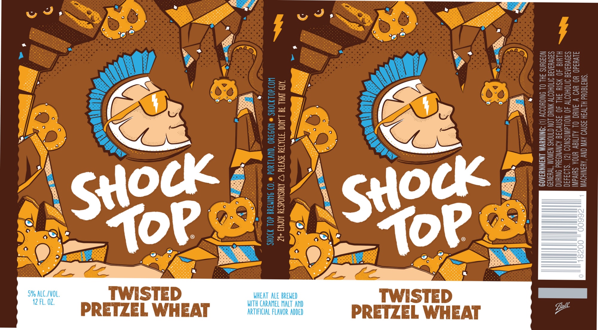 Twisted Pretzel Wheat by Shock Top - beer label