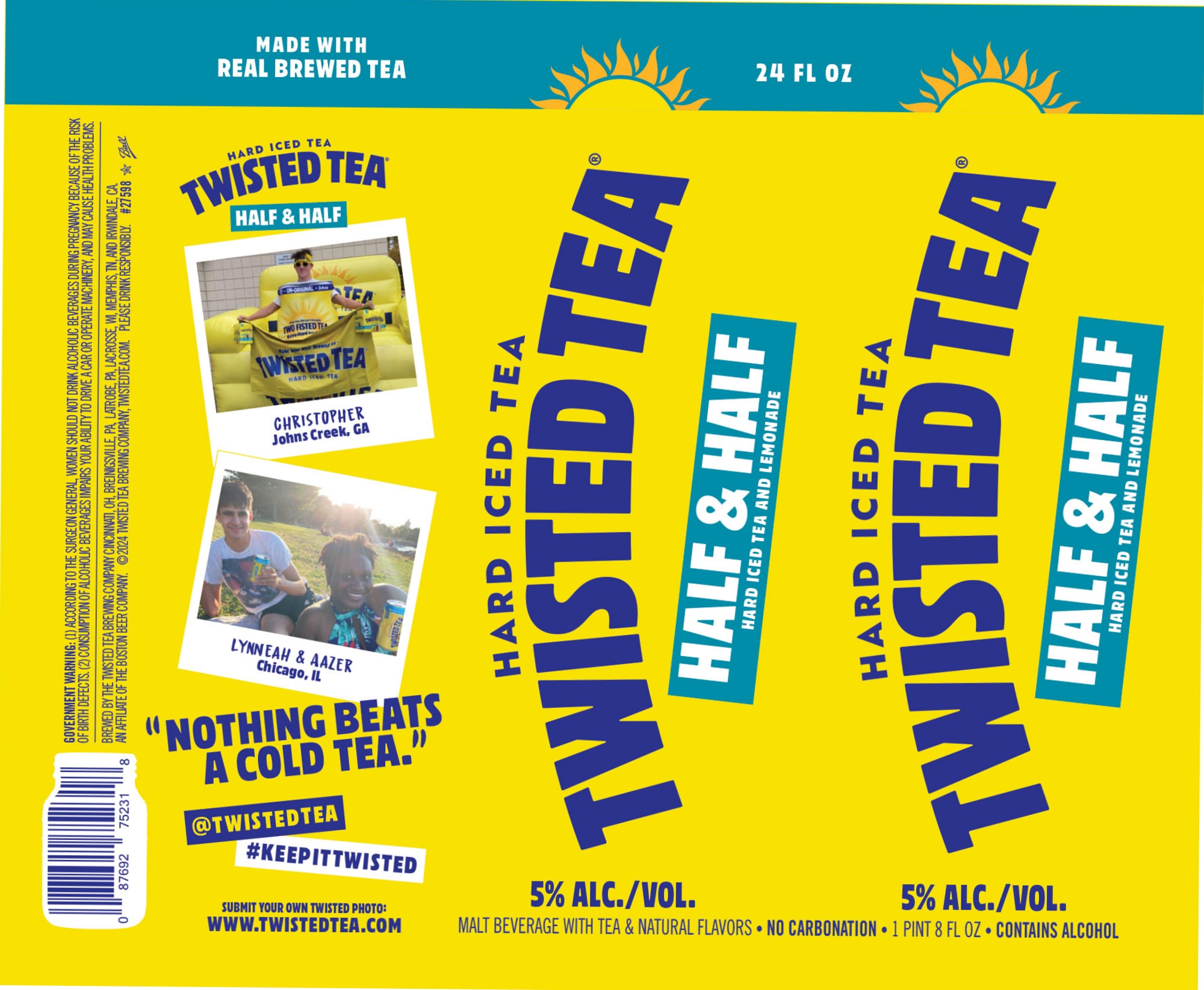 Twisted Tea Half & Half by Boston Beer Company - beer label