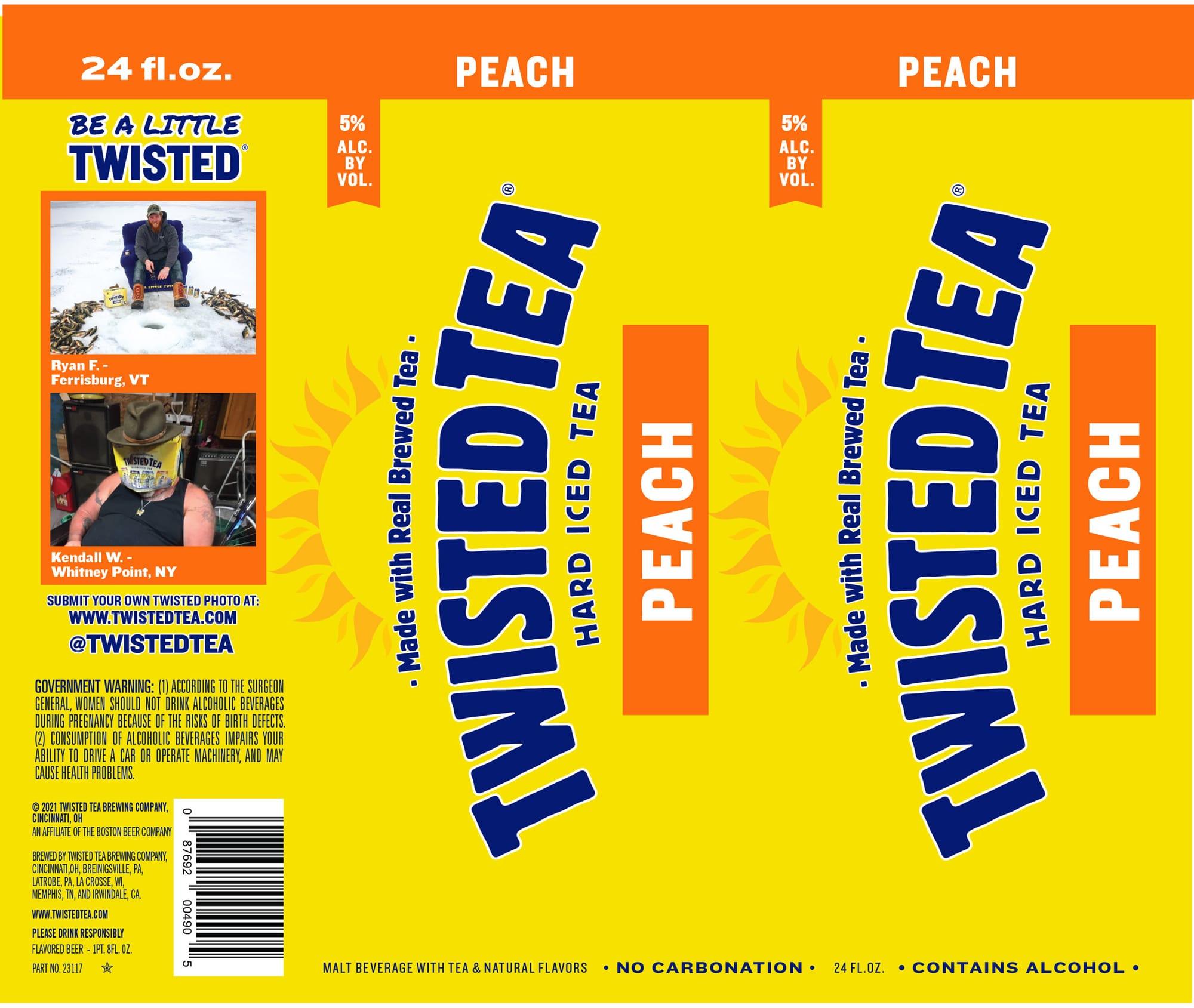 Twisted Tea Hard Iced Tea Peach by Twisted Tea Company - beer label