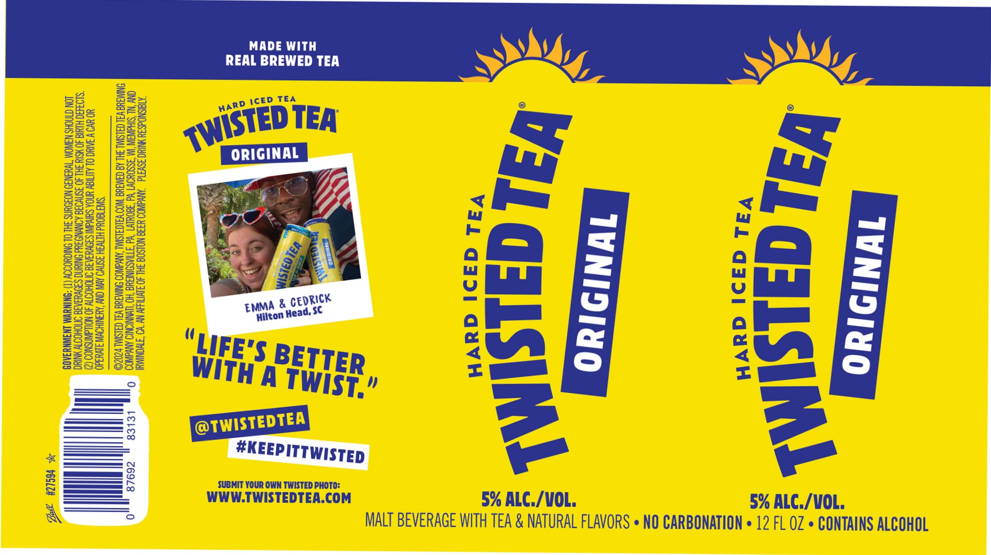 Twisted Tea Original by Boston Beer Company - beer label