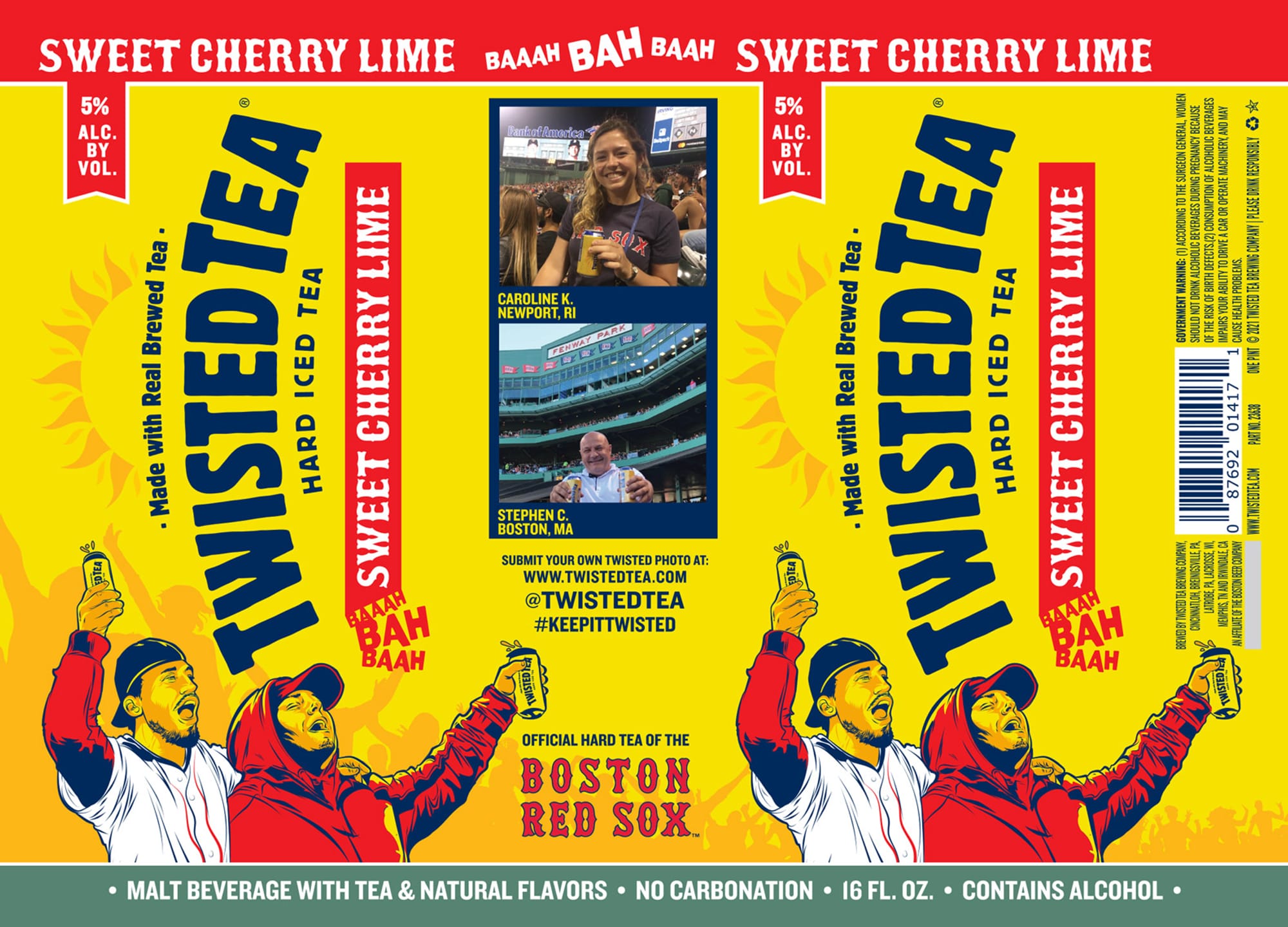 Twisted Tea Sweet Cherry Lime by Boston Beer Company - beer label
