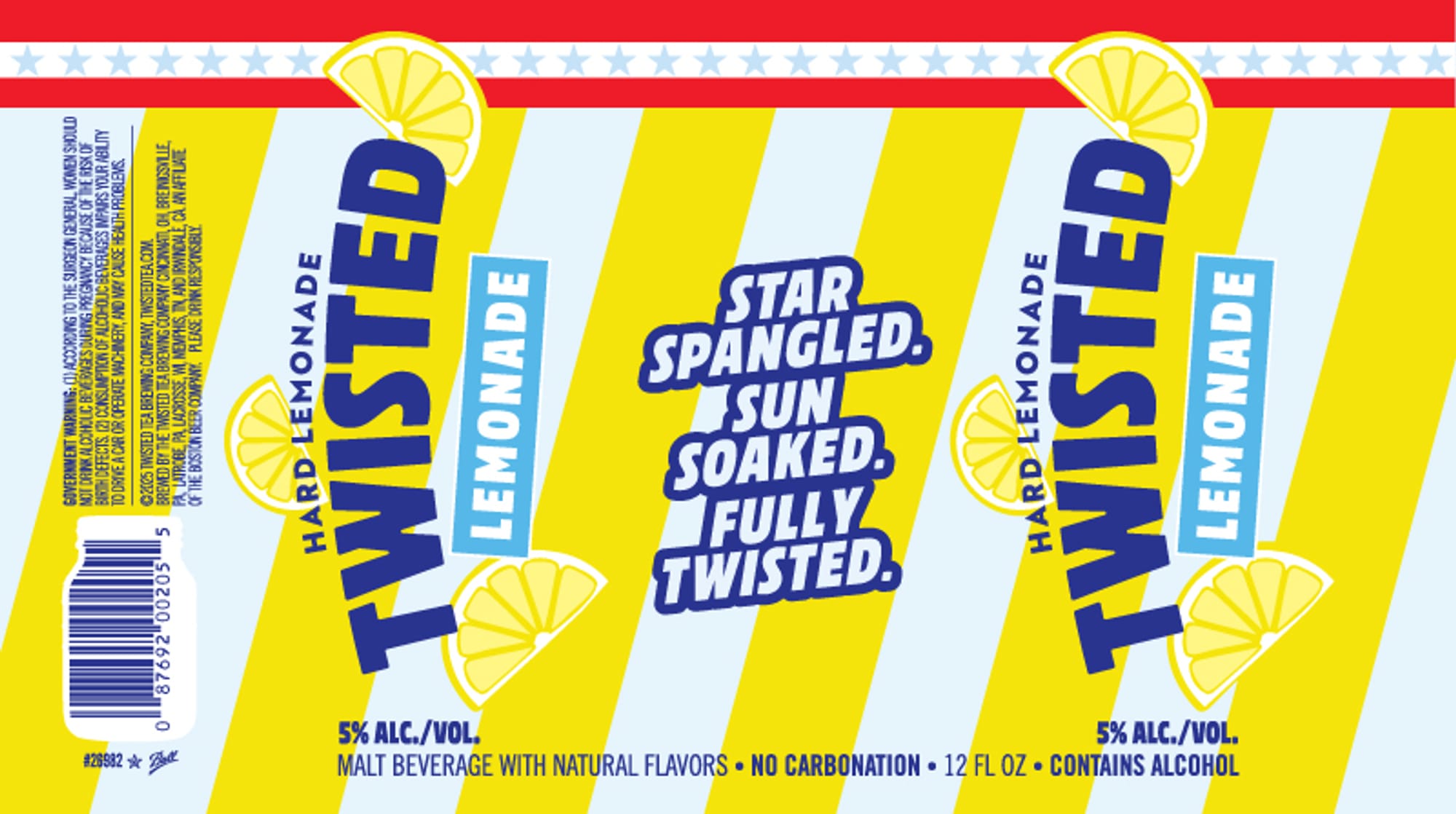 Twisted Star Spangled Sun Soaked. Fully Twisted by Twisted Tea Brewing Company - beer label